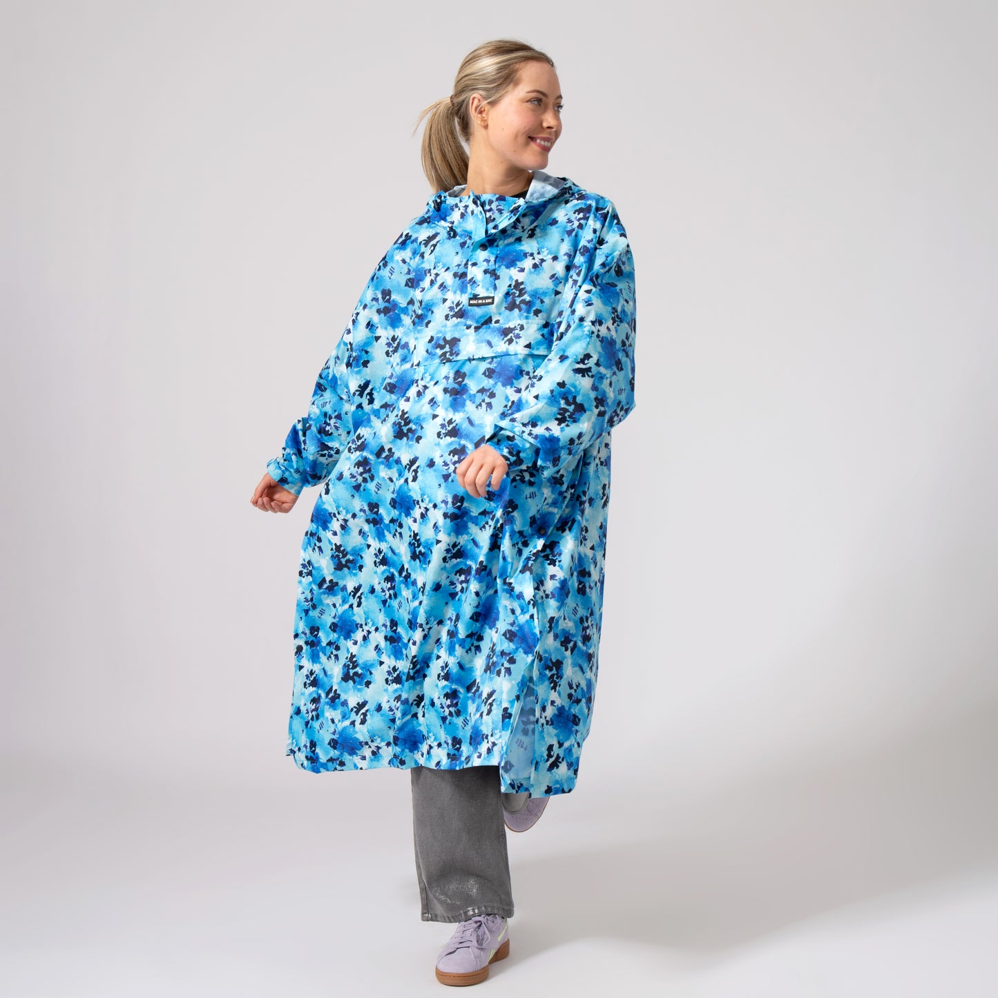 Poncho Packable Waterproof Cape - Blue Daze