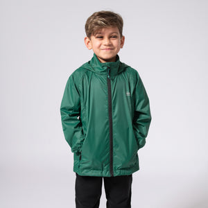 Origin Mini Packable Waterproof Kids Jacket - Bottle Green
