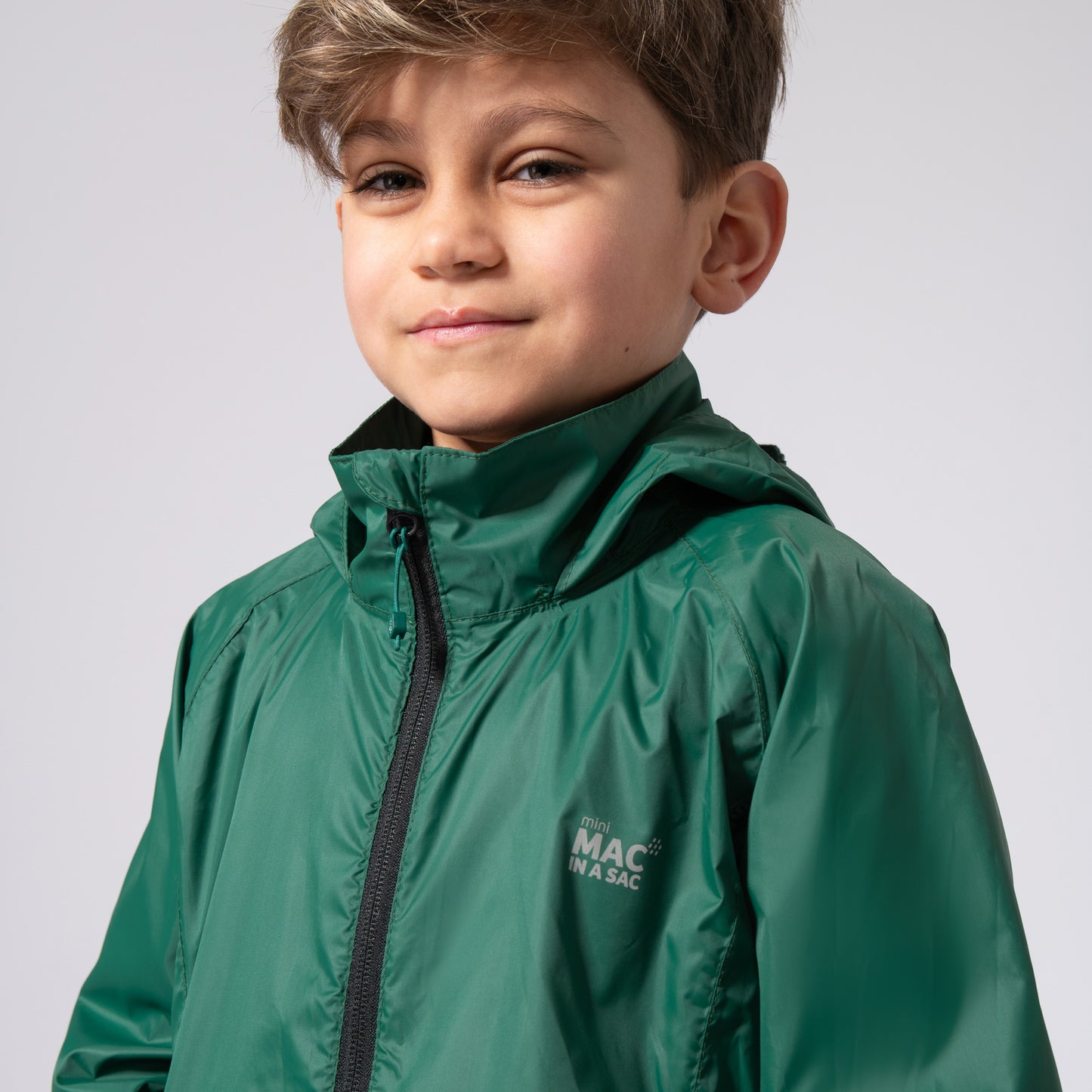 Origin Mini Packable Waterproof Kids Jacket - Bottle Green