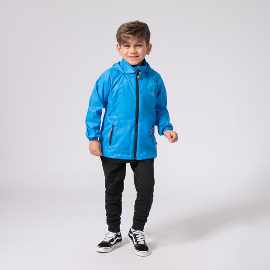 Origin Mini Packable Waterproof Kids Jacket - Ocean Blue