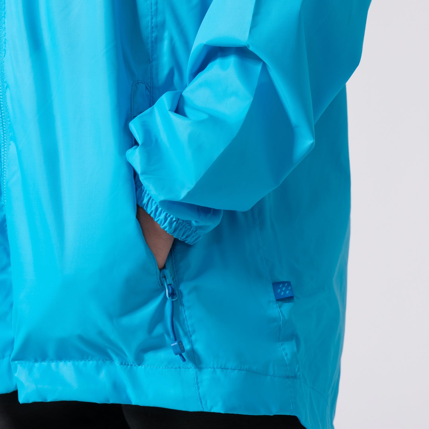 Origin Mini Packable Waterproof Kids Jacket - Neon Blue Tonal Zip