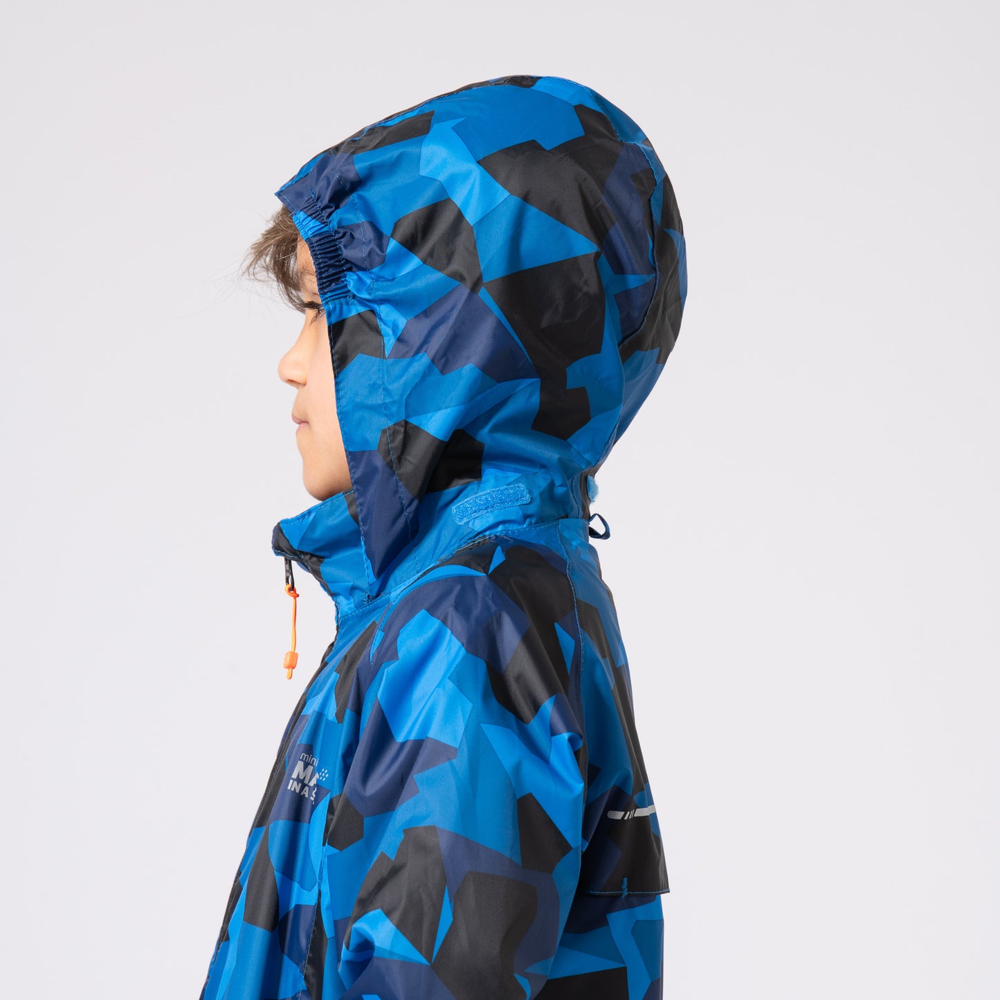 Origin Mini Packable Waterproof Kids Jacket - Blue Camo