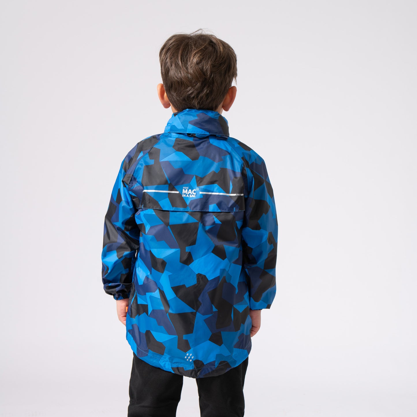Origin Mini Packable Waterproof Kids Jacket - Blue Camo