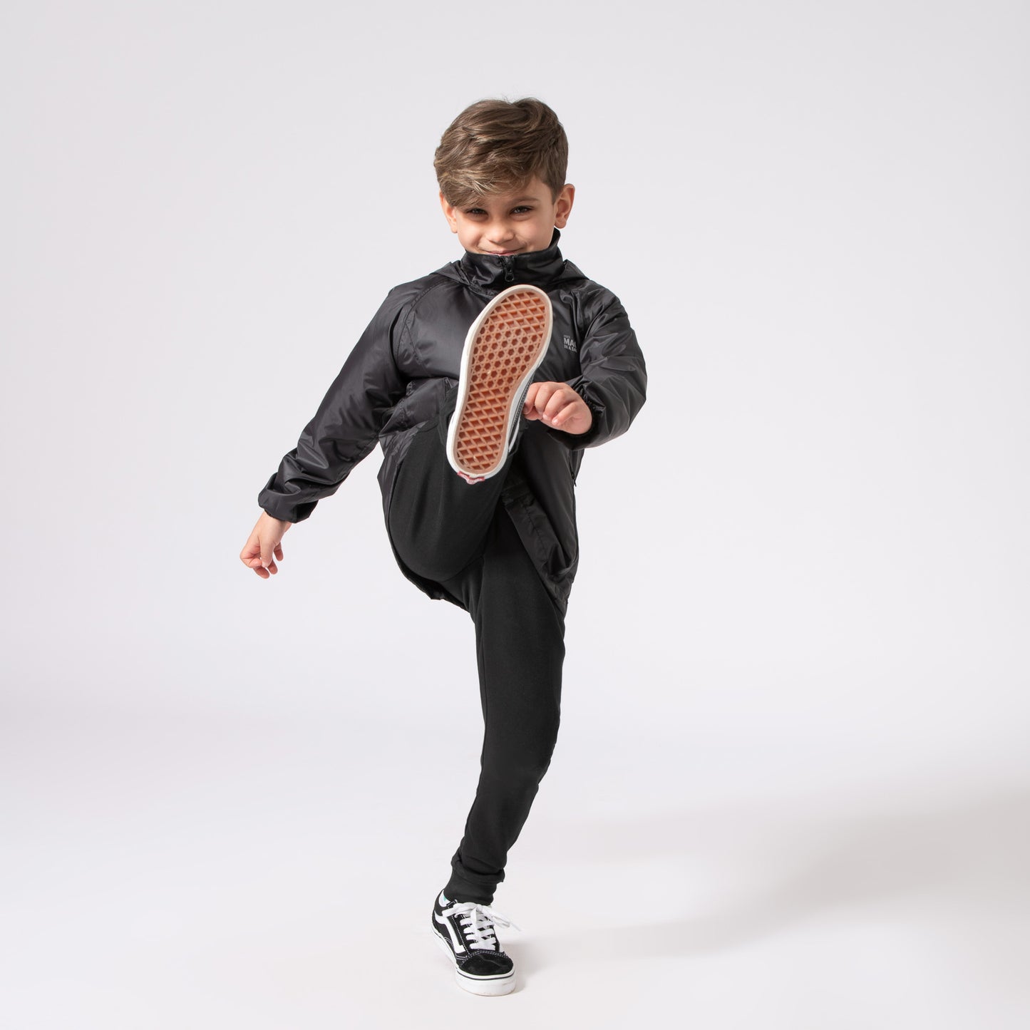 Origin Mini Packable Waterproof Kids Jacket - Black