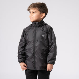 Origin Mini Packable Waterproof Kids Jacket - Black