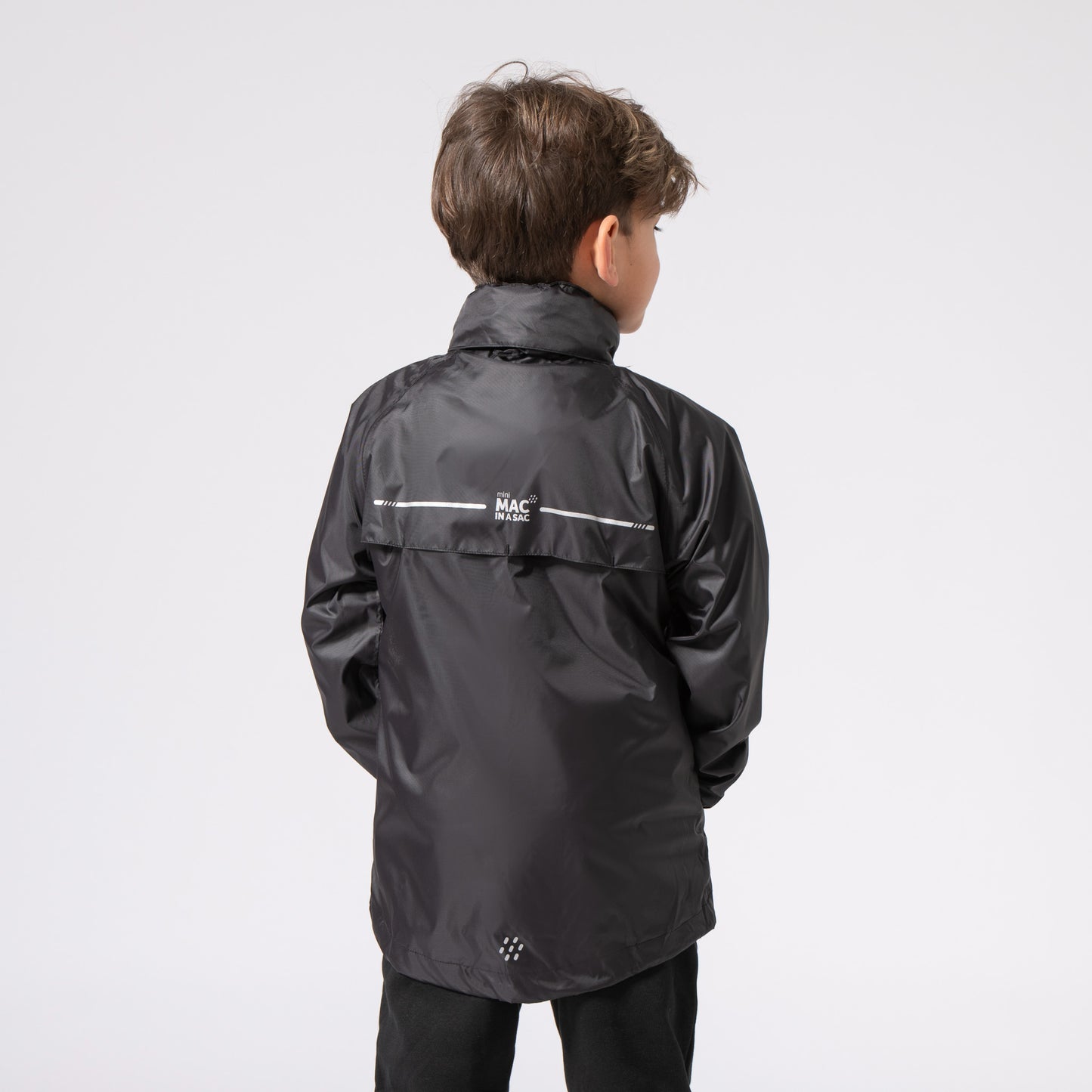 Origin Mini Packable Waterproof Kids Jacket - Black