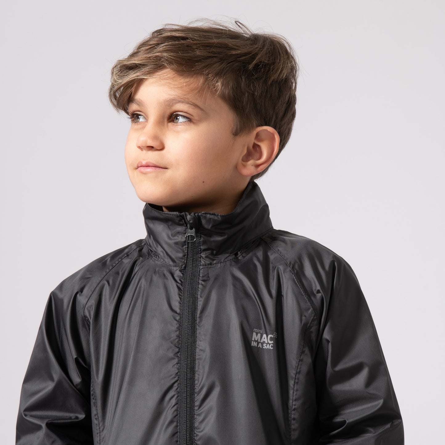 Origin Mini Packable Waterproof Kids Jacket - Black