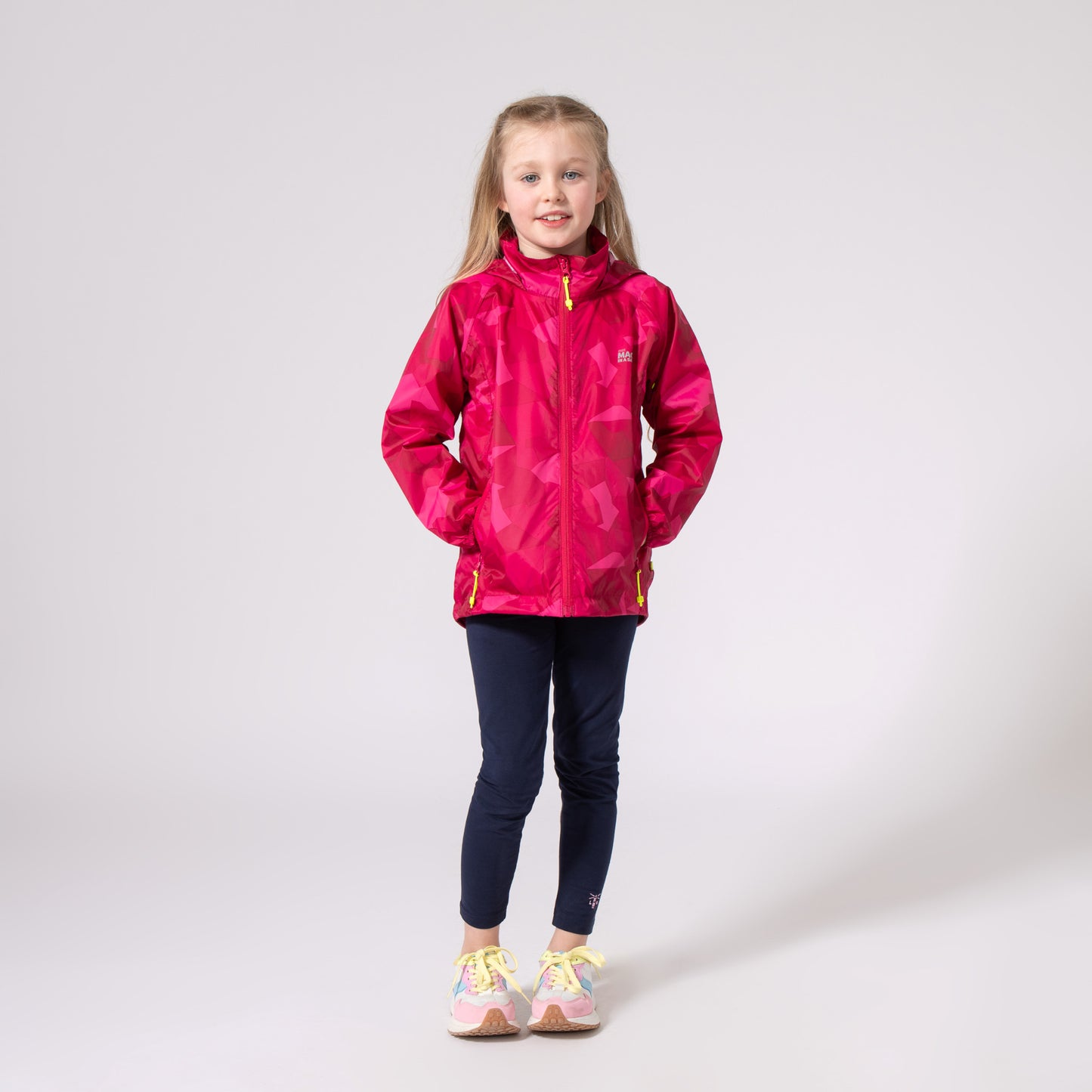 Origin Mini Packable Waterproof Kids Jacket -  Pink Camo Tonal Zip
