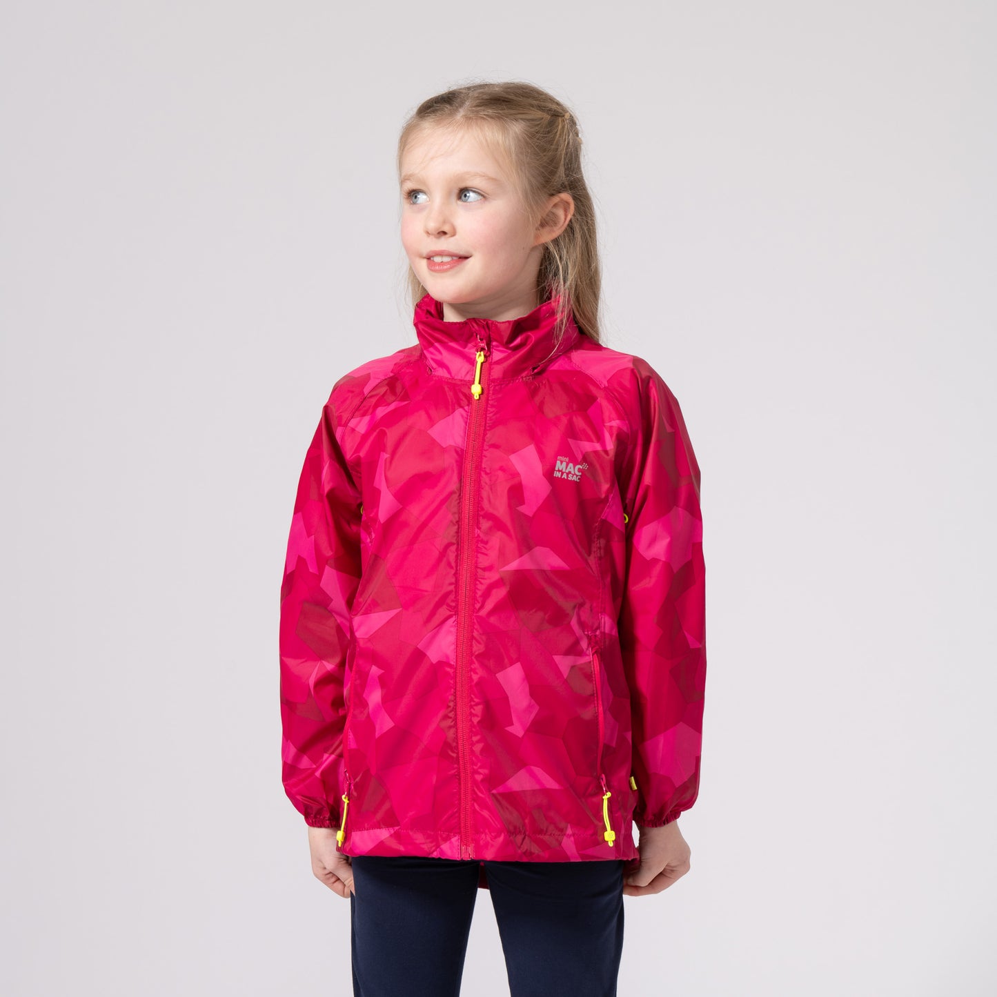 Origin Mini Packable Waterproof Kids Jacket -  Pink Camo Tonal Zip