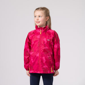 Origin Mini Packable Waterproof Kids Jacket -  Pink Camo Tonal Zip