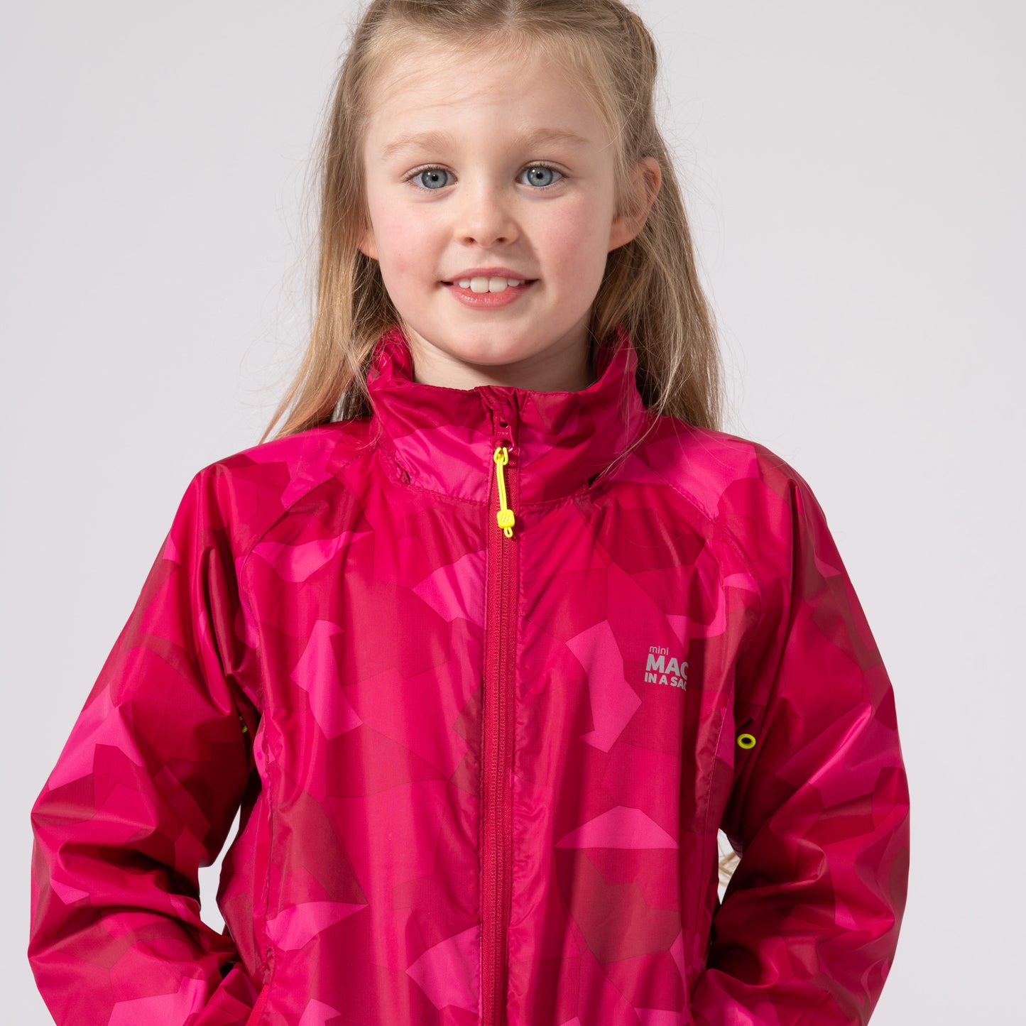 Origin Mini Packable Waterproof Kids Jacket -  Pink Camo Tonal Zip
