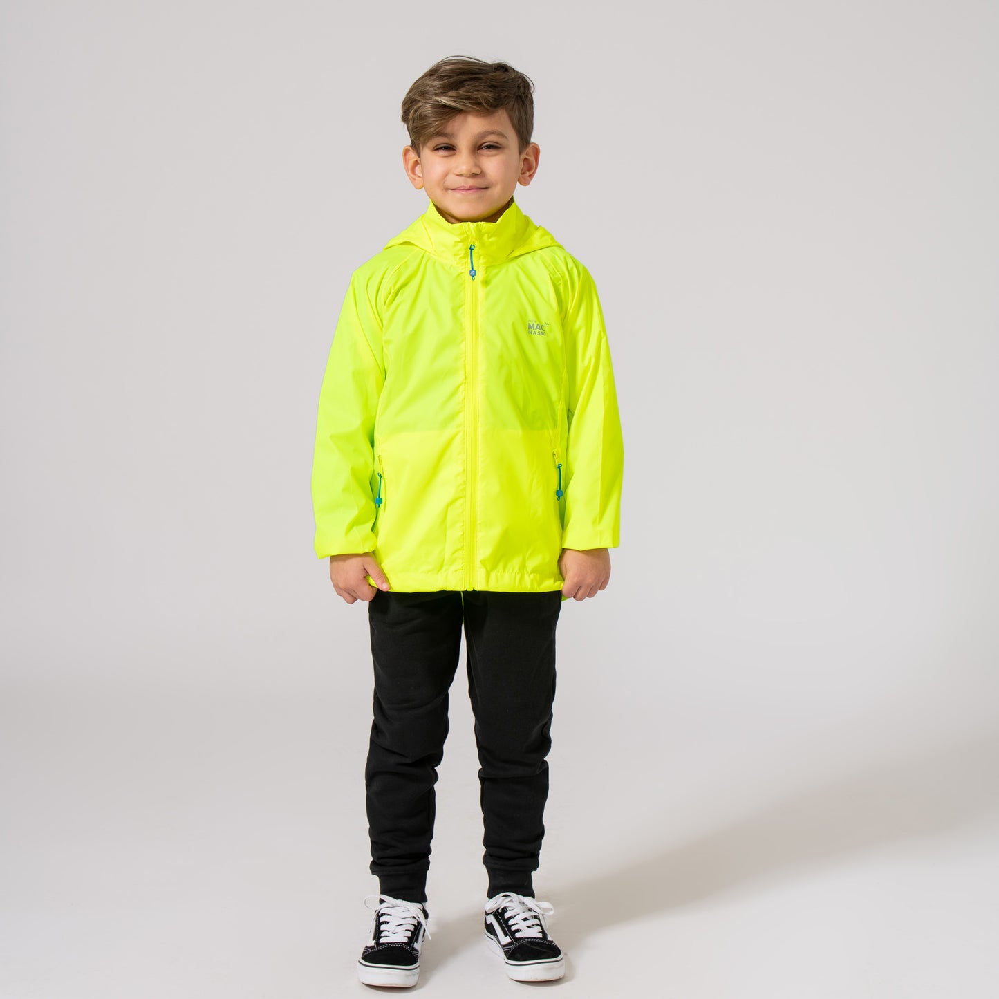Origin Mini Packable Waterproof Kids Jacket - Neon Yellow