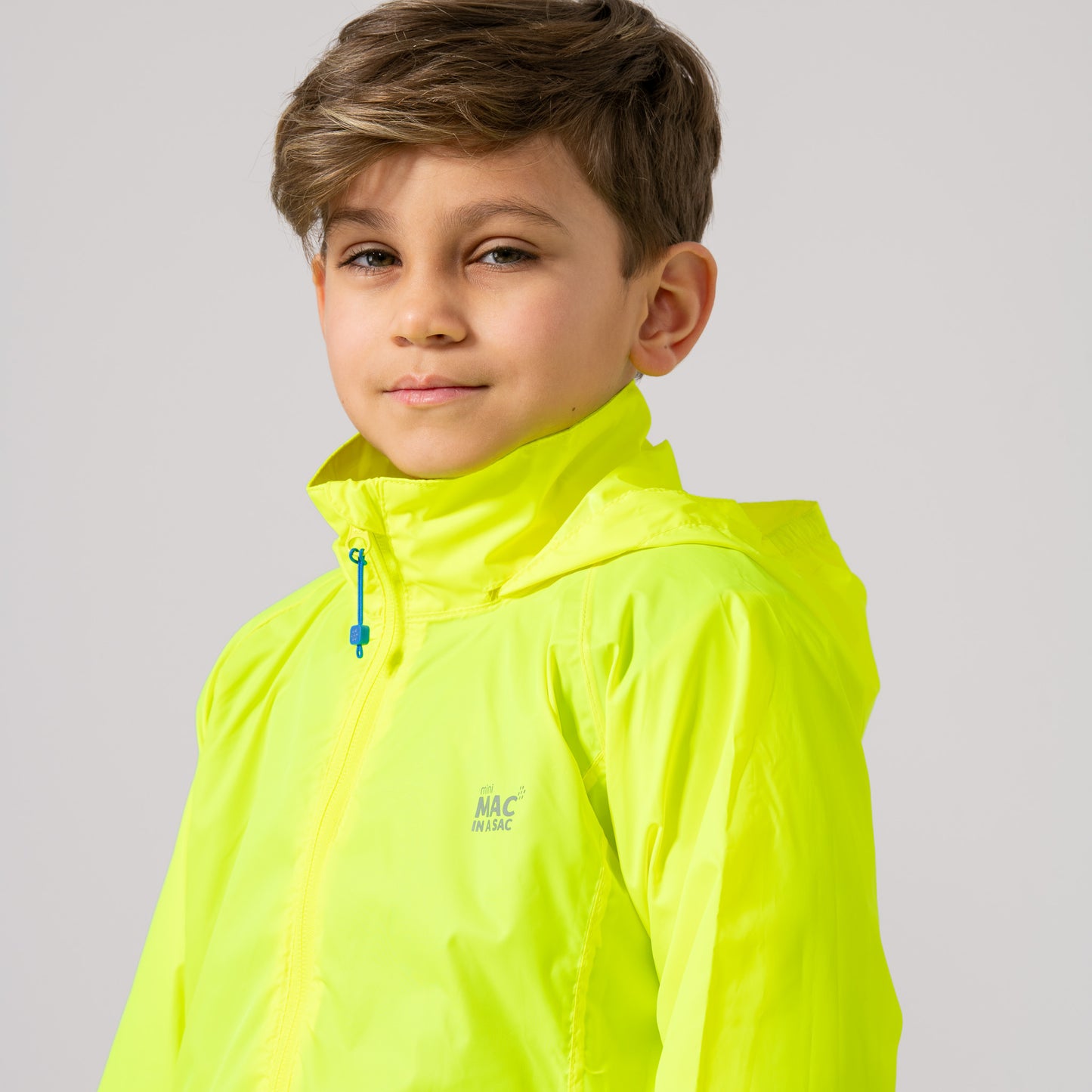 Origin Mini Packable Waterproof Kids Jacket - Neon Yellow