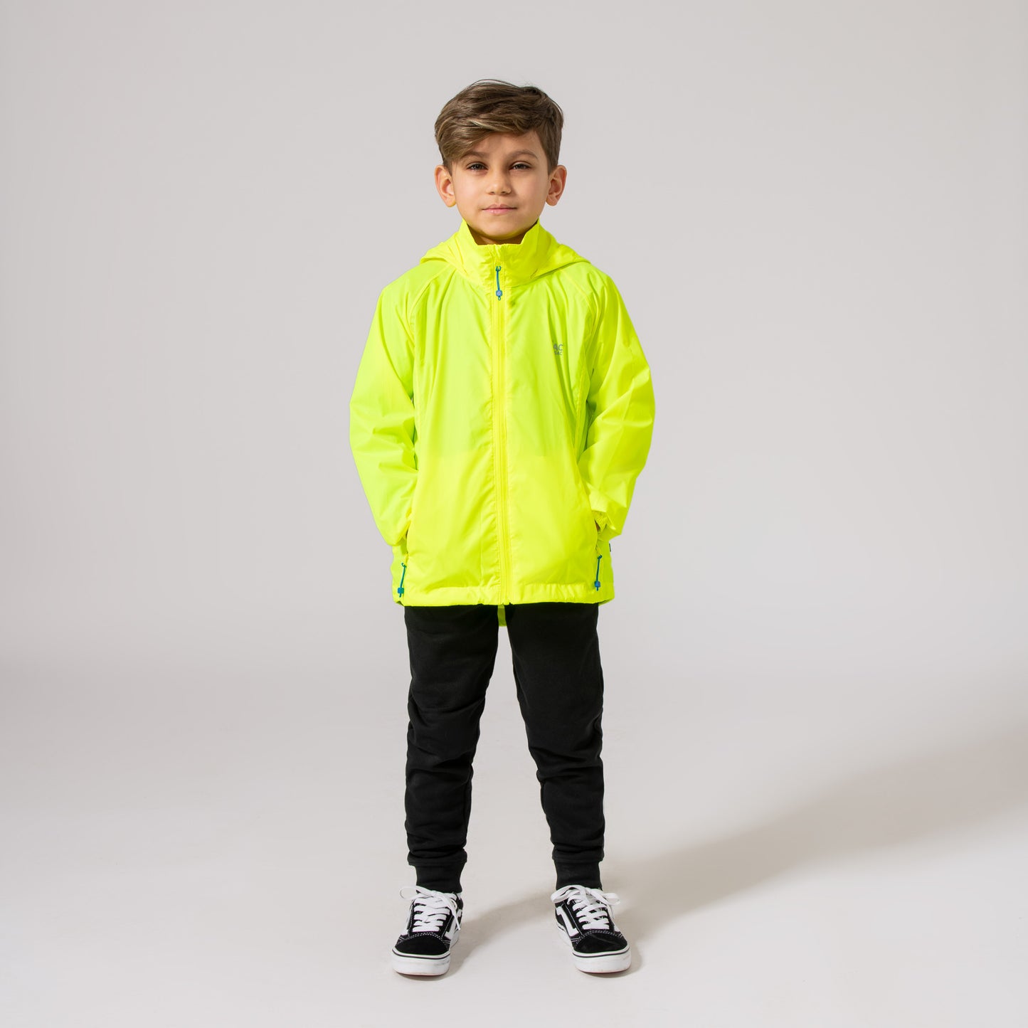 Origin Mini Packable Waterproof Kids Jacket - Neon Yellow
