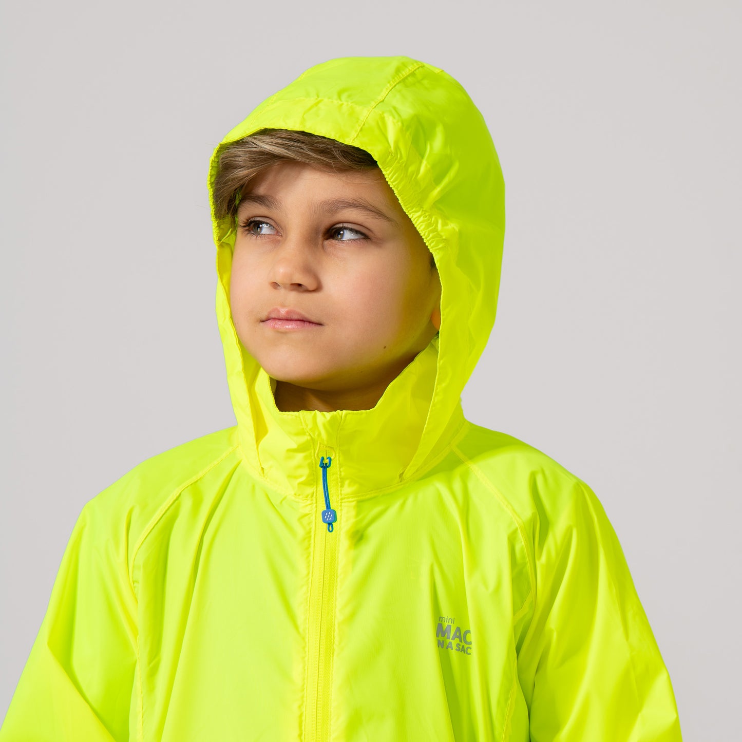 Origin Mini Packable Waterproof Kids Jacket - Neon Yellow