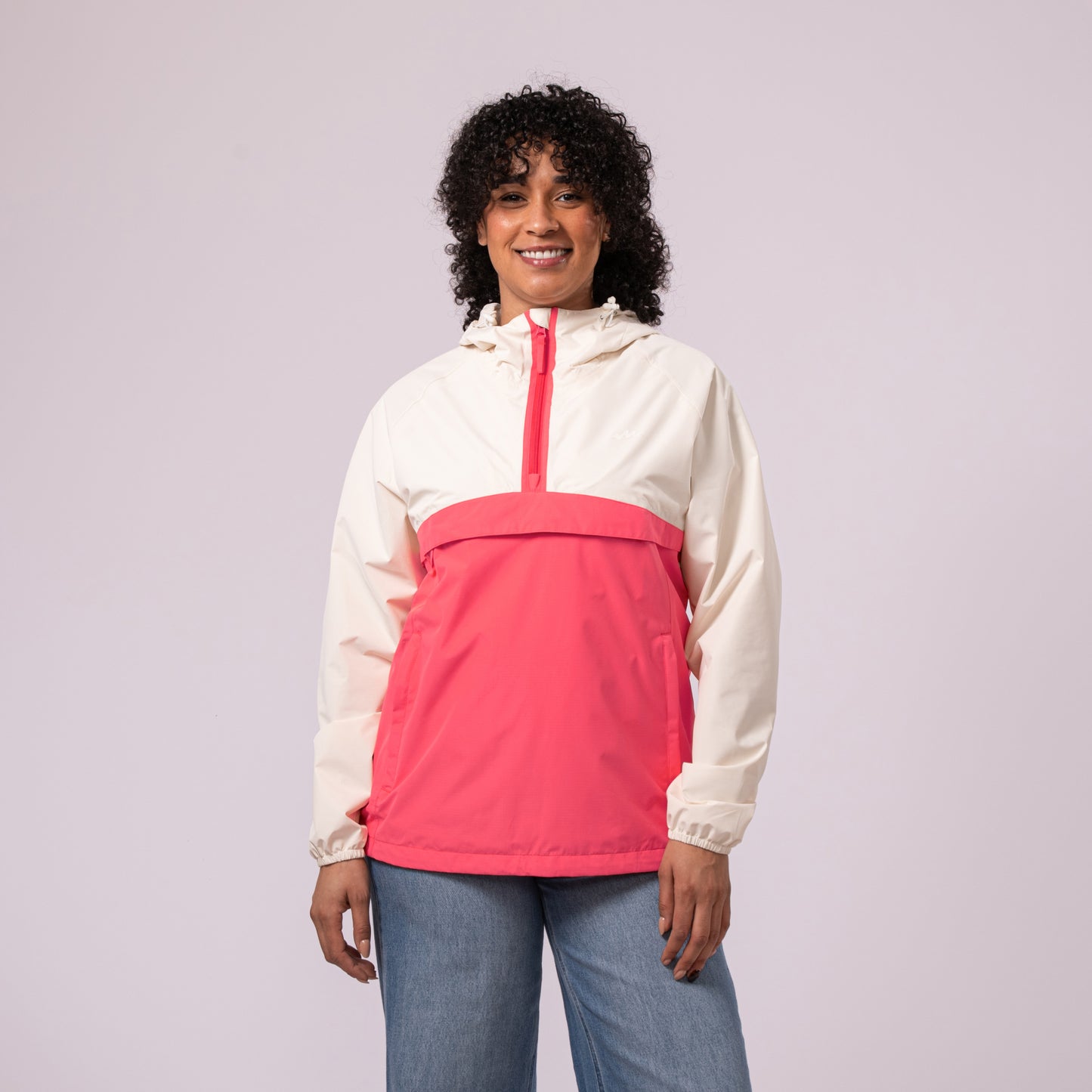 Nomad - Waterproof Half-Zip Jacket - Ivory Poppy