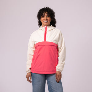 Nomad - Waterproof Half-Zip Jacket - Ivory Poppy