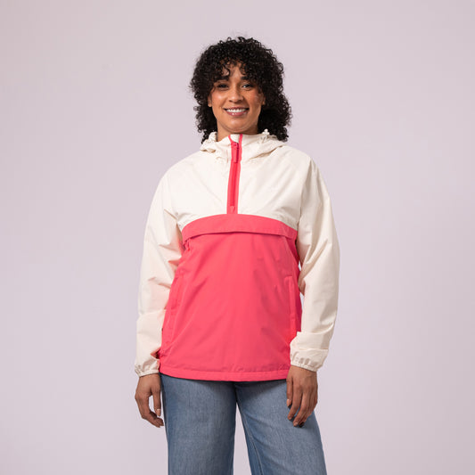 Nomad - Waterproof Half-Zip Jacket - Ivory Poppy