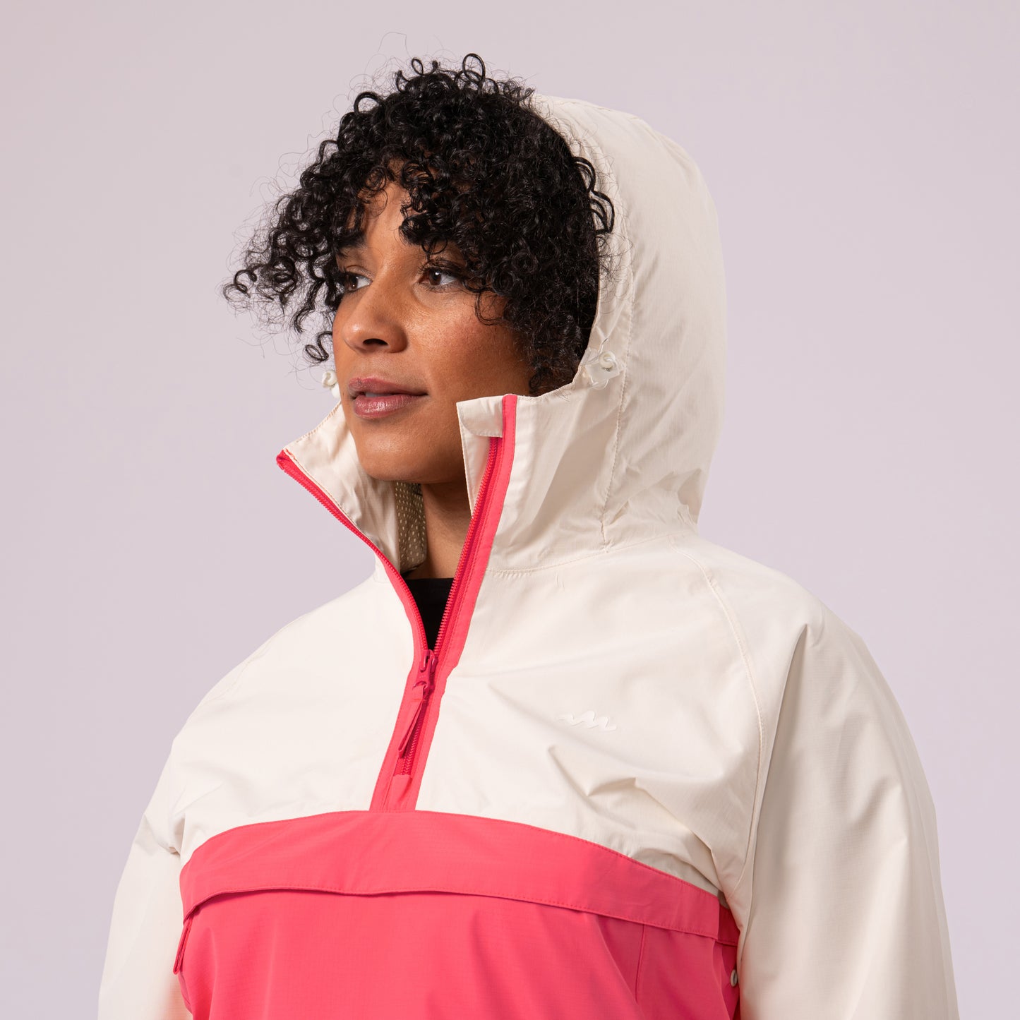 Nomad - Waterproof Half-Zip Jacket - Ivory Poppy