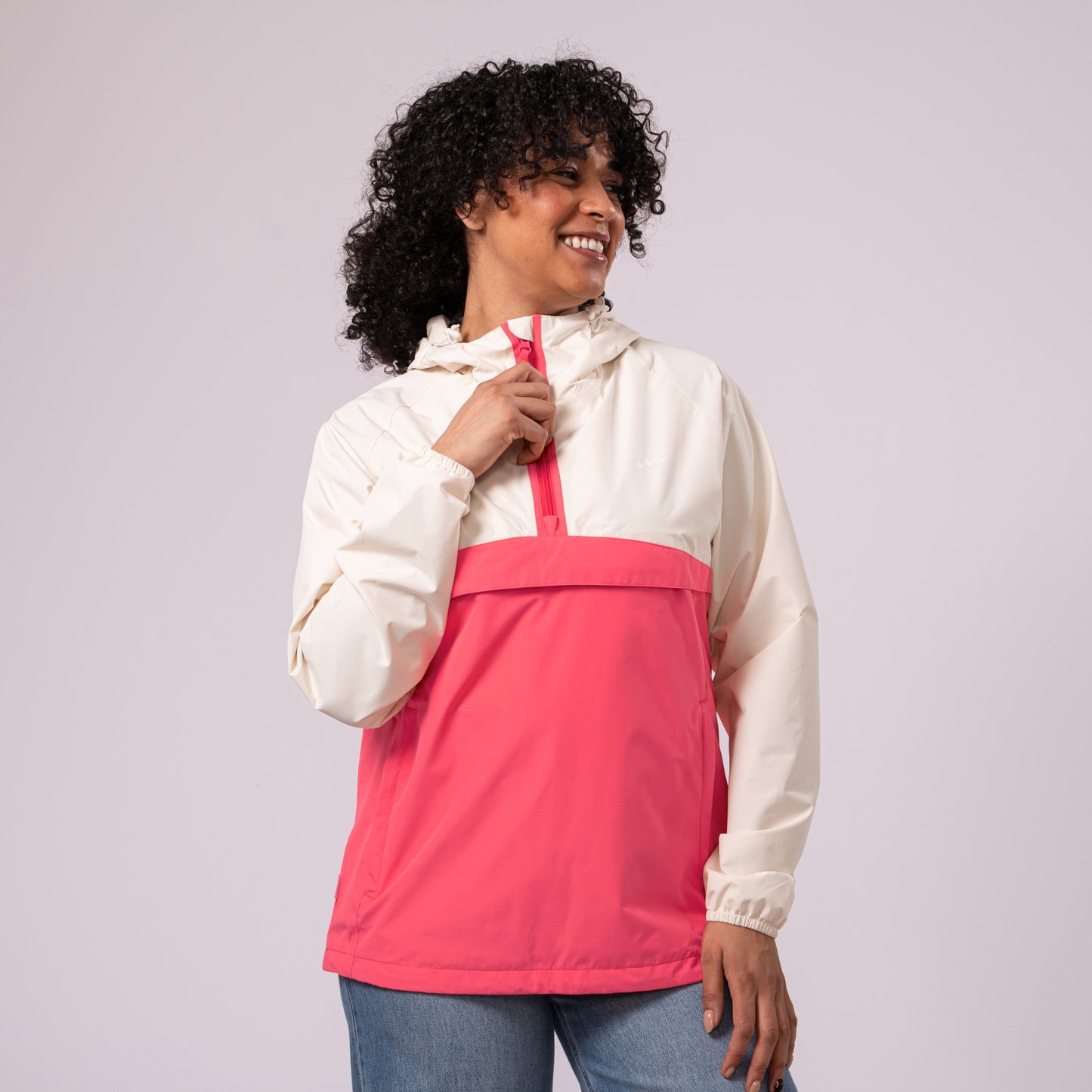 Nomad - Waterproof Half-Zip Jacket - Ivory Poppy