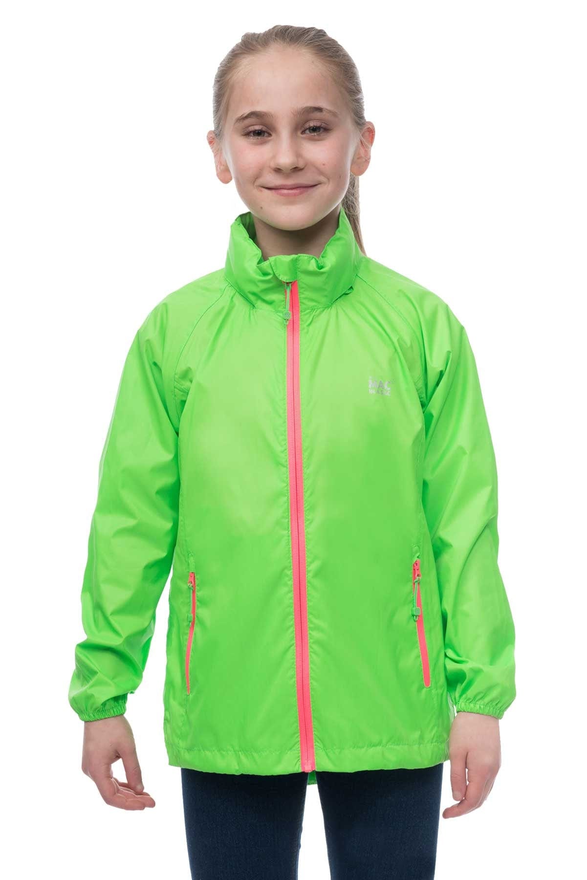 Origin Mini Packable Waterproof Kids Jacket - Neon Green