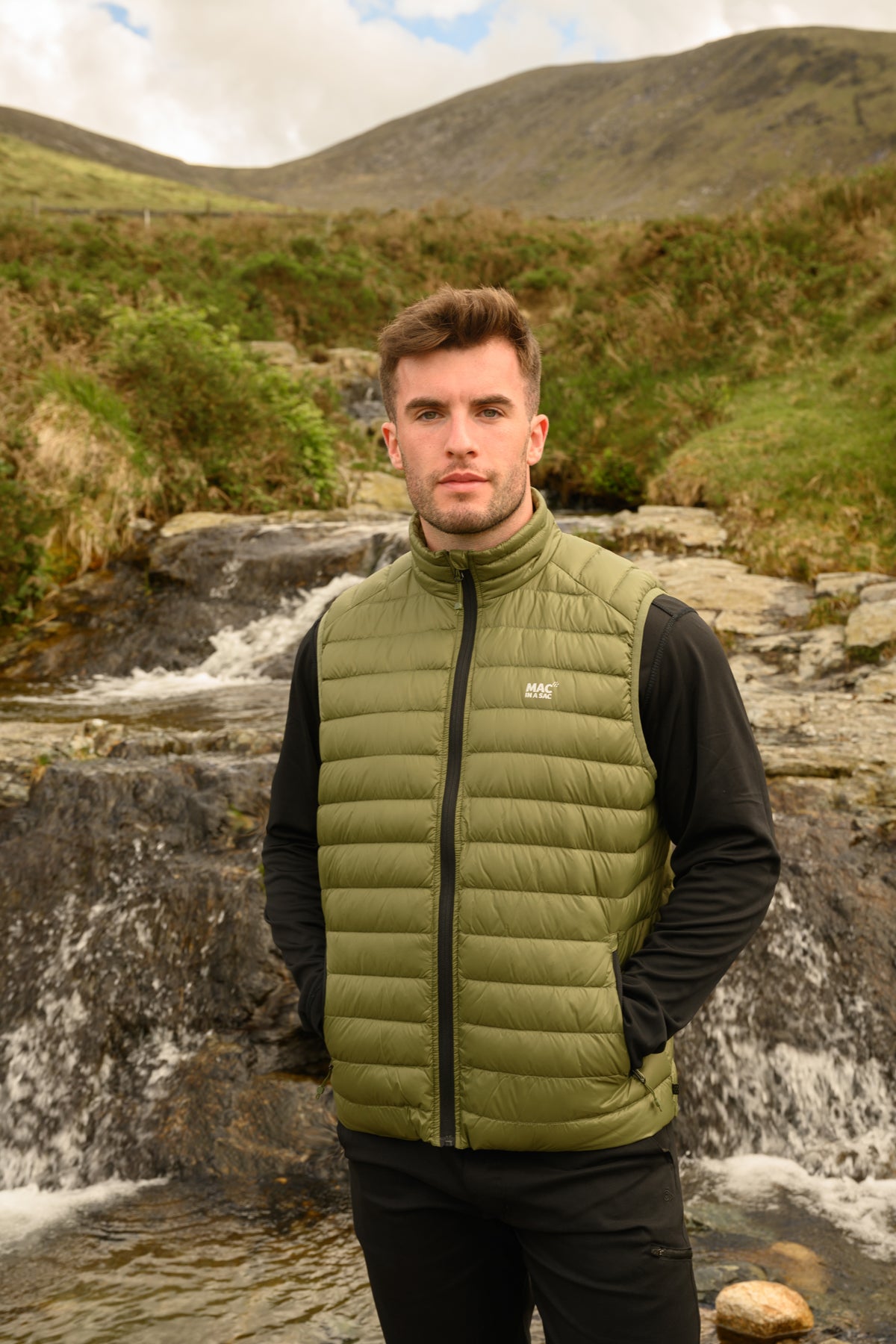 Alpine - Packable Men's Down Gilet - Khaki