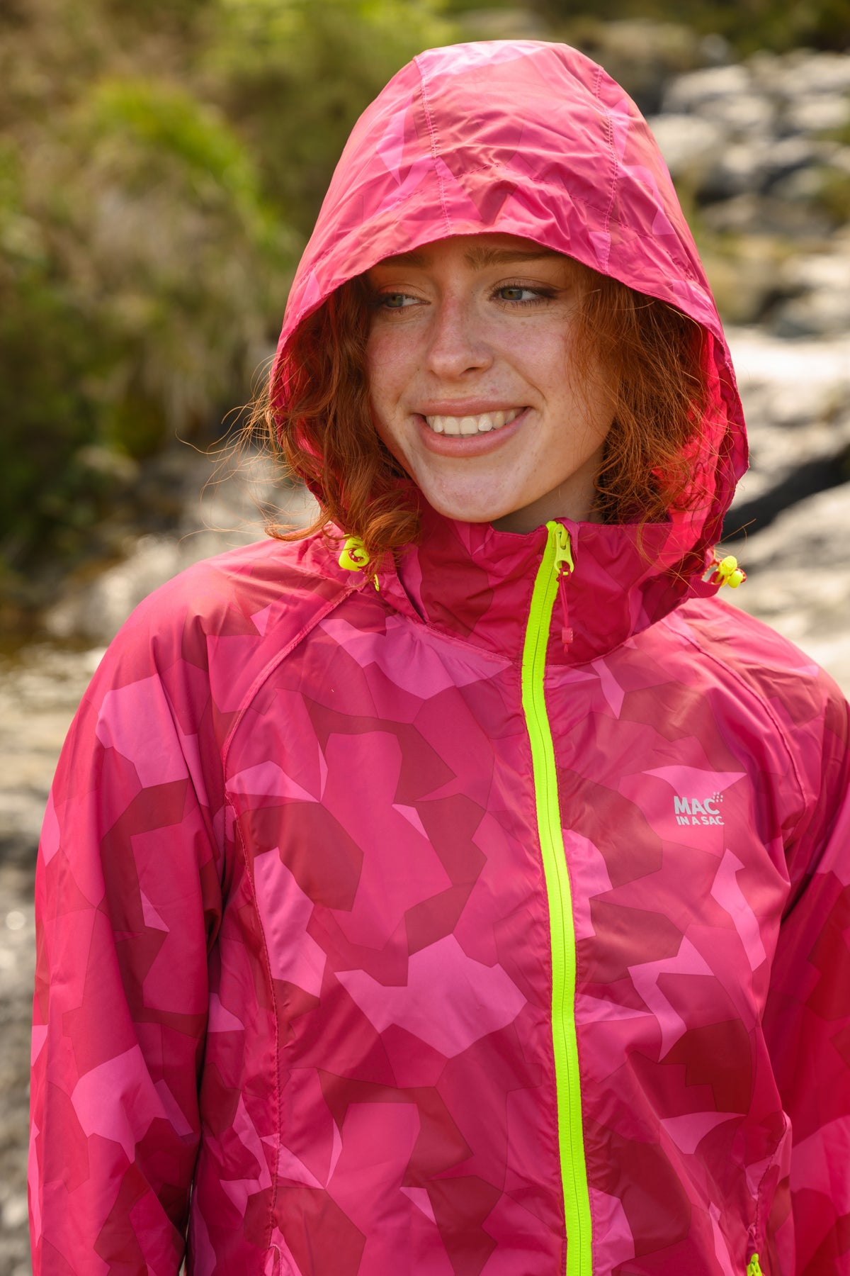 Origin Packable Waterproof Jacket - Pink Camo