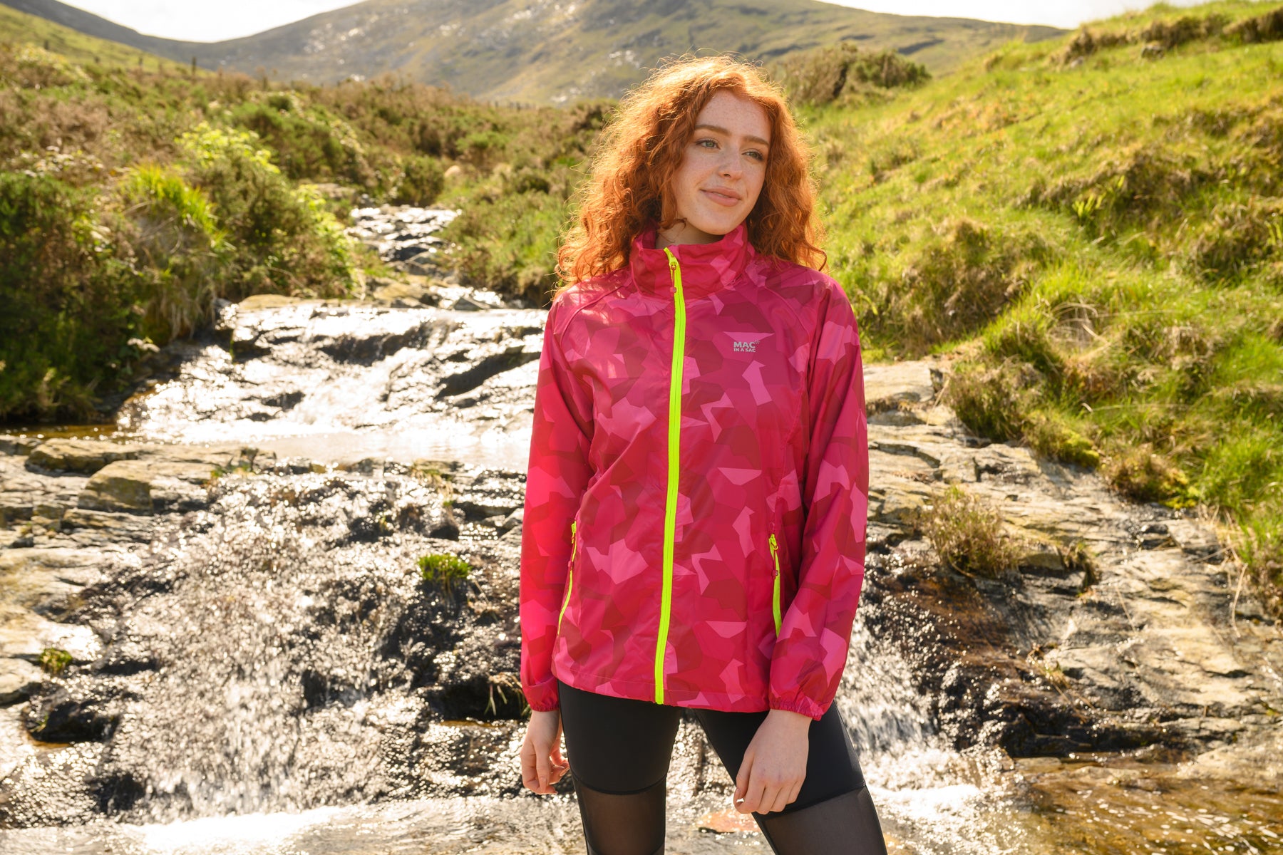 Origin Packable Waterproof Jacket - Pink Camo