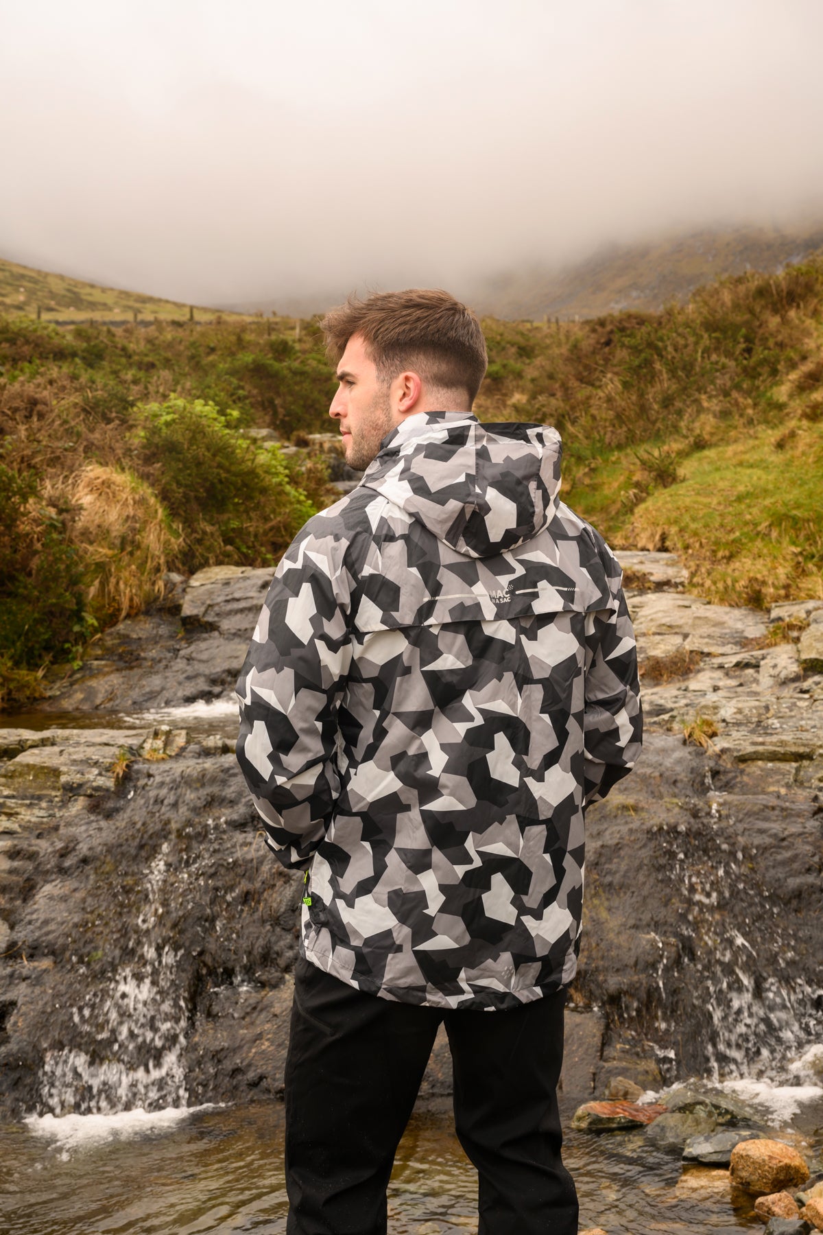 Origin Packable Waterproof Jacket - White Camo