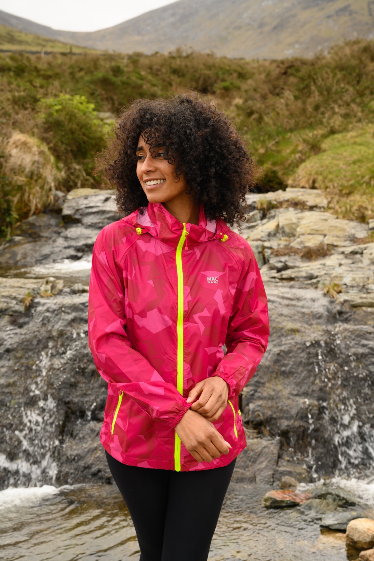 Origin Packable Waterproof Jacket - Pink Camo