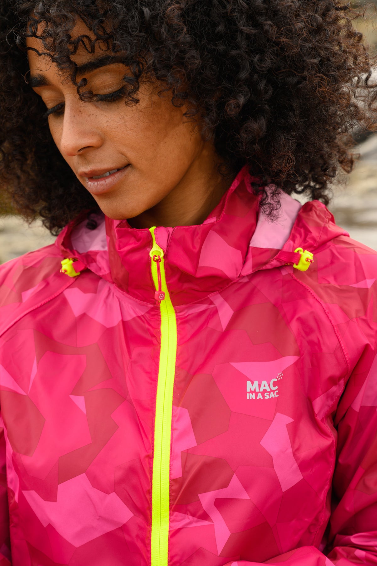 Origin Packable Waterproof Jacket - Pink Camo