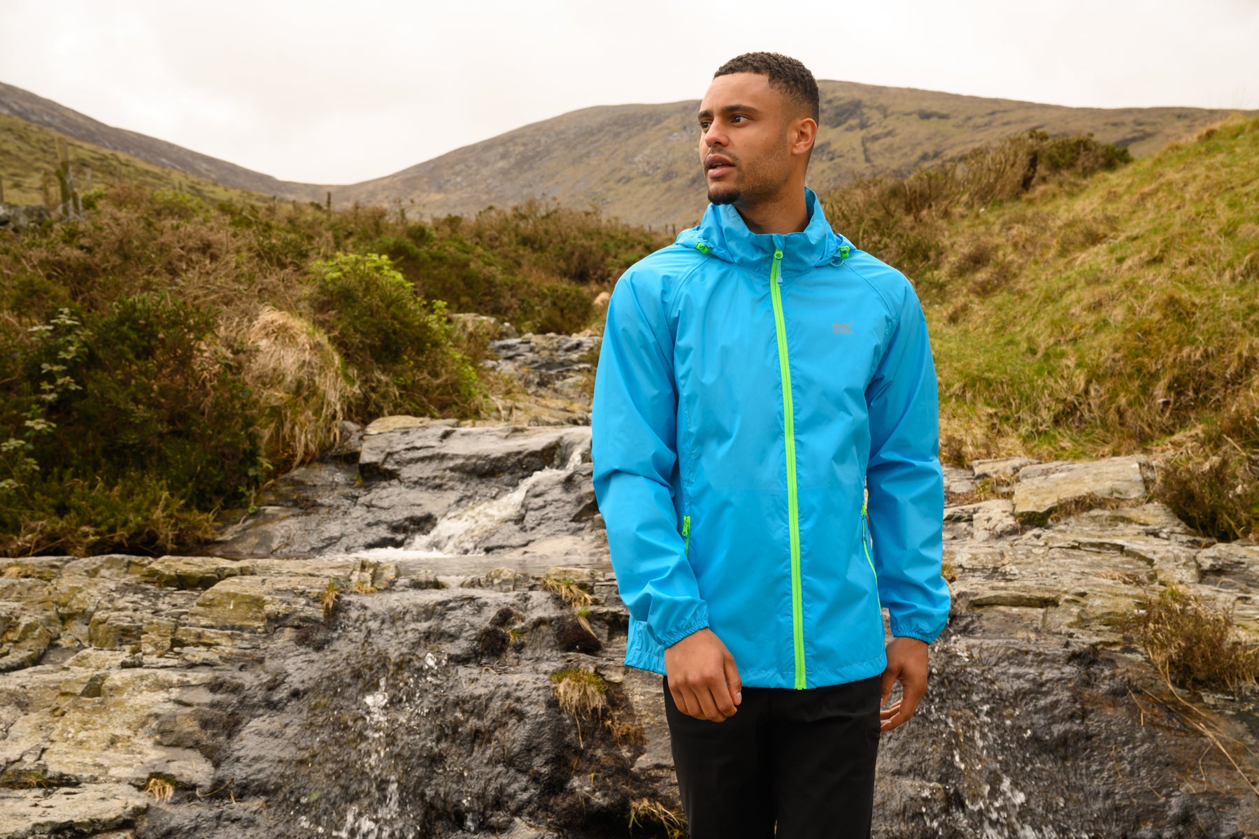 Origin Packable Waterproof Jacket - Neon Blue