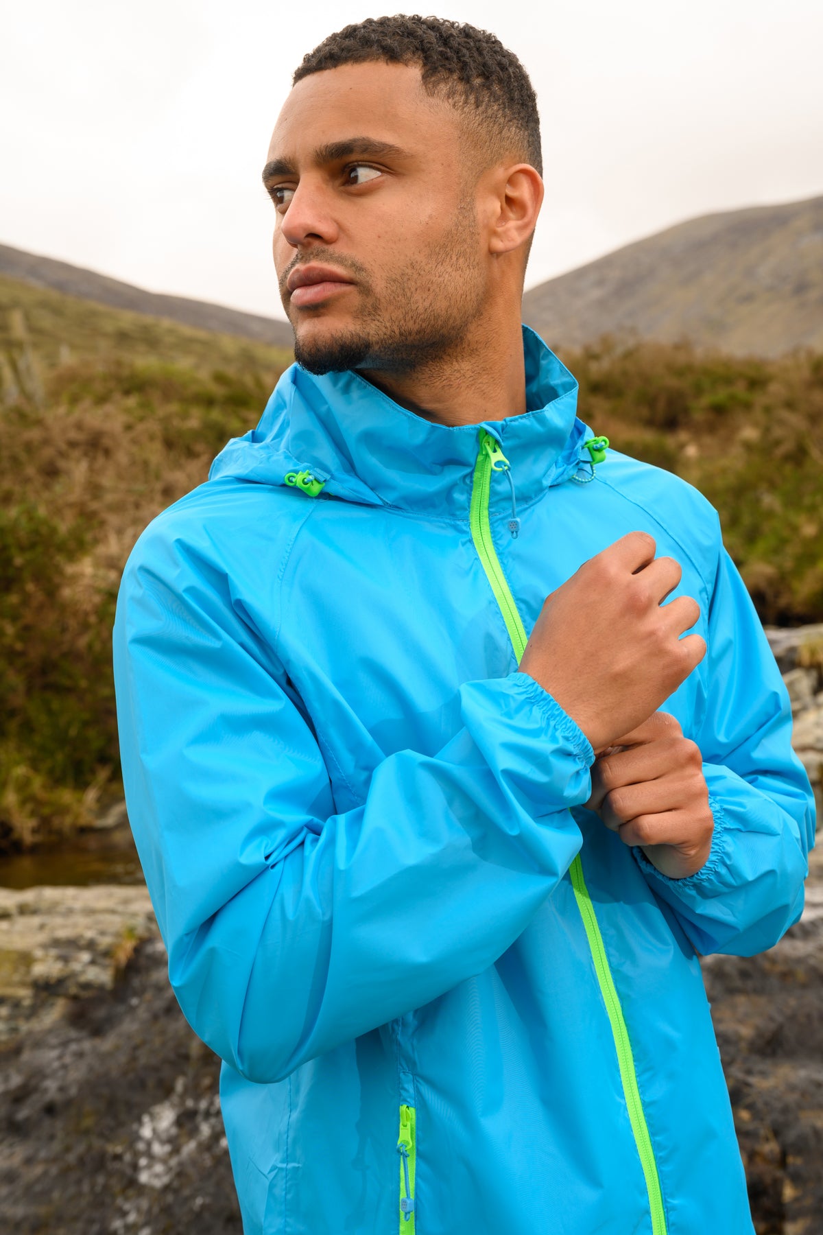 Origin Packable Waterproof Jacket - Neon Blue