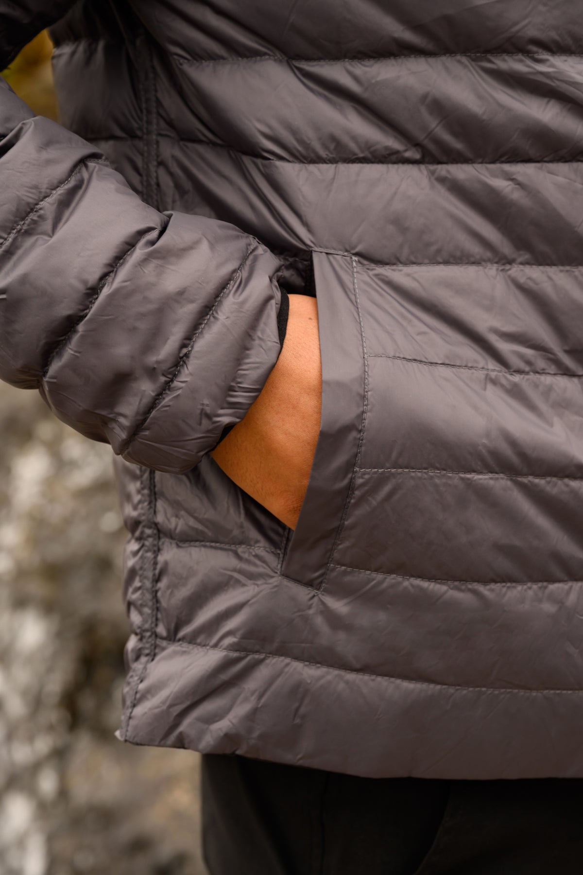 Polar - Packable Men's Down Jacket - Black Charcoal