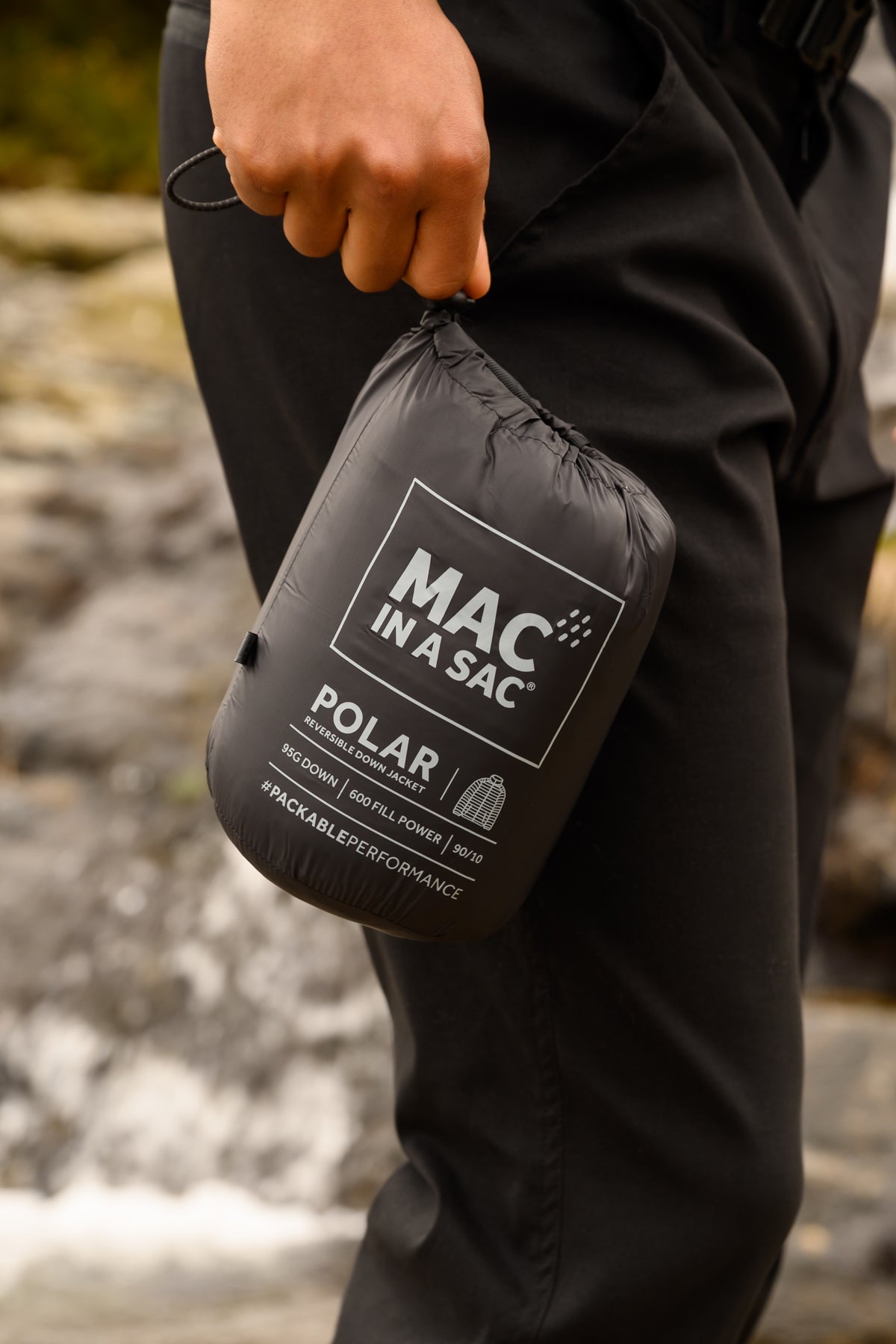 Polar - Packable Men's Down Jacket - Black Charcoal