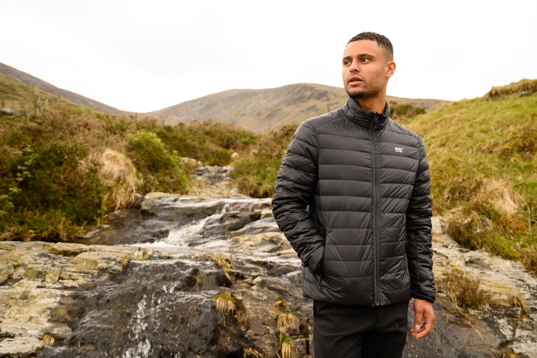 Polar - Packable Men's Down Jacket - Black Charcoal