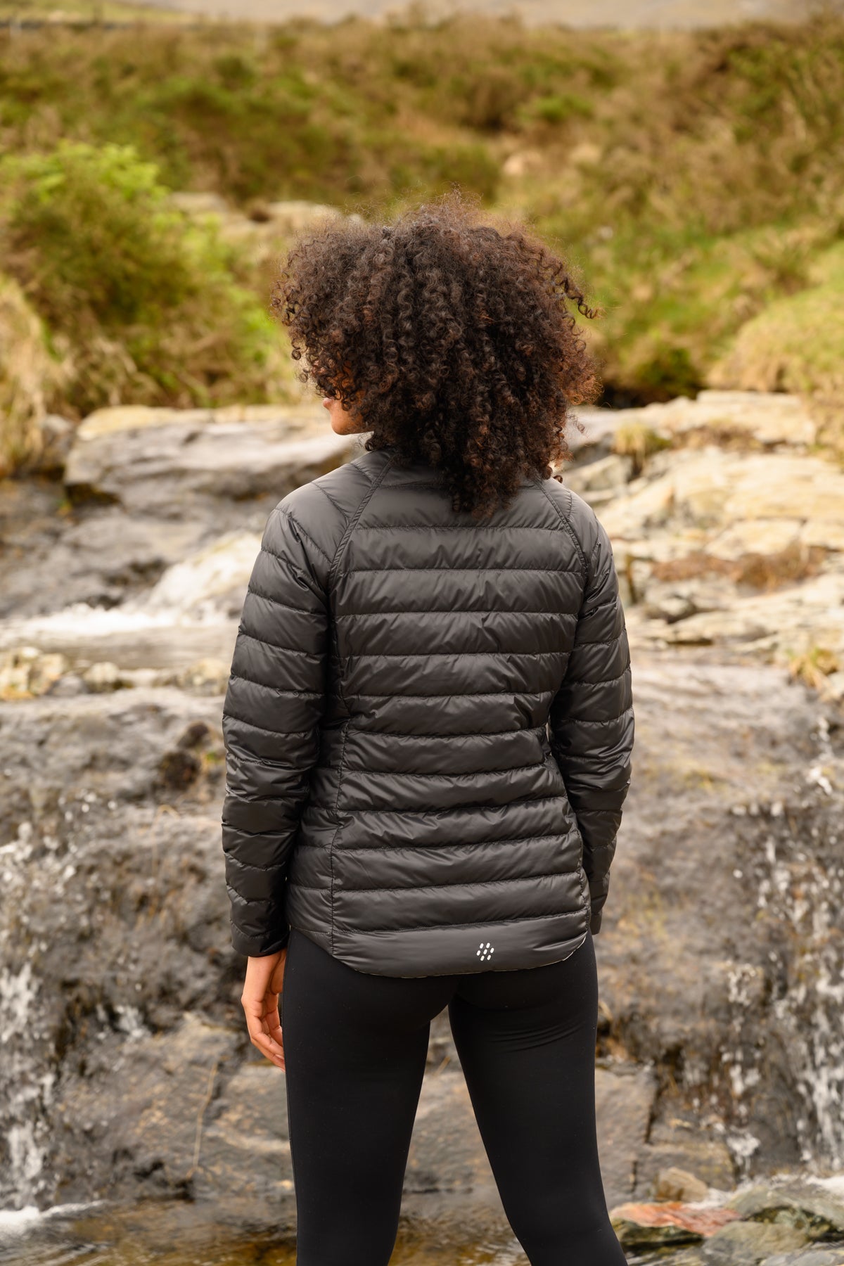 Polar - Packable Women's Down Jacket - Black Grey