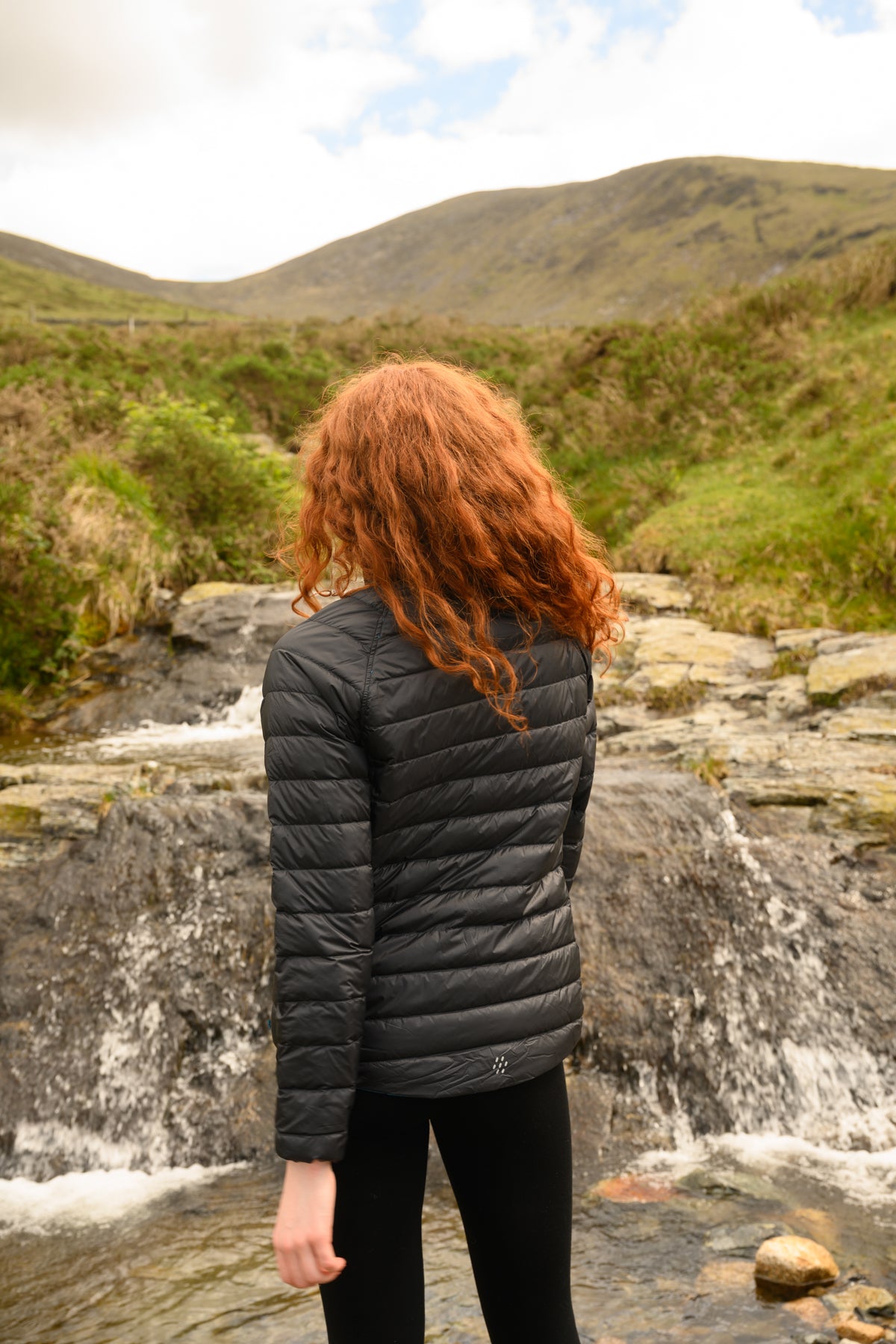 Polar - Packable Women's Down Jacket - Black Teal