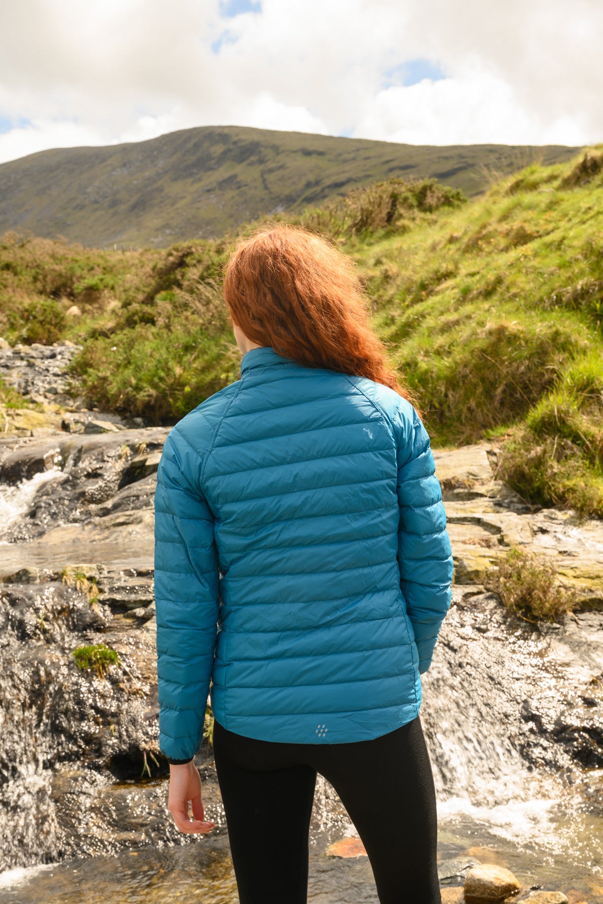 Polar - Packable Women's Down Jacket - Black Teal