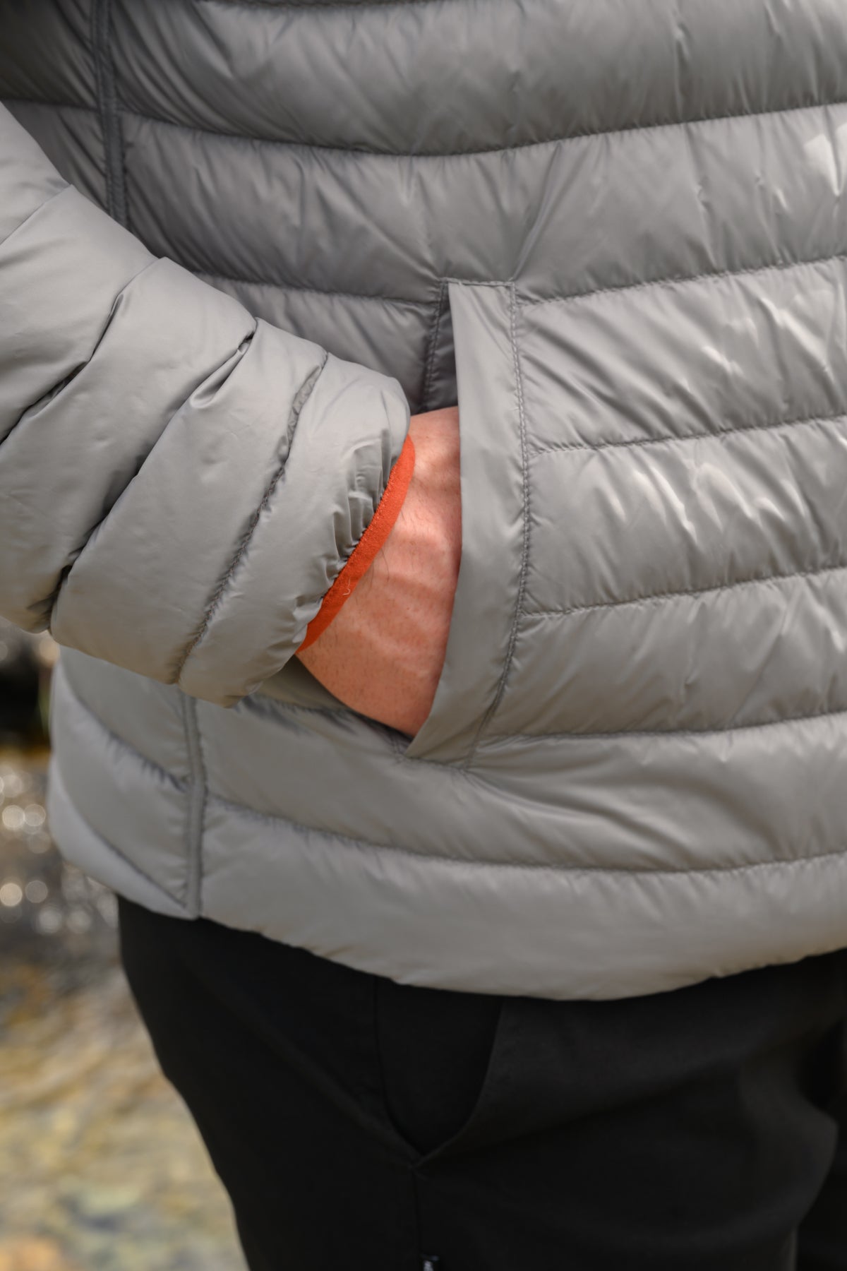 Polar - Packable Men's Down Jacket - Burnt Orange Grey