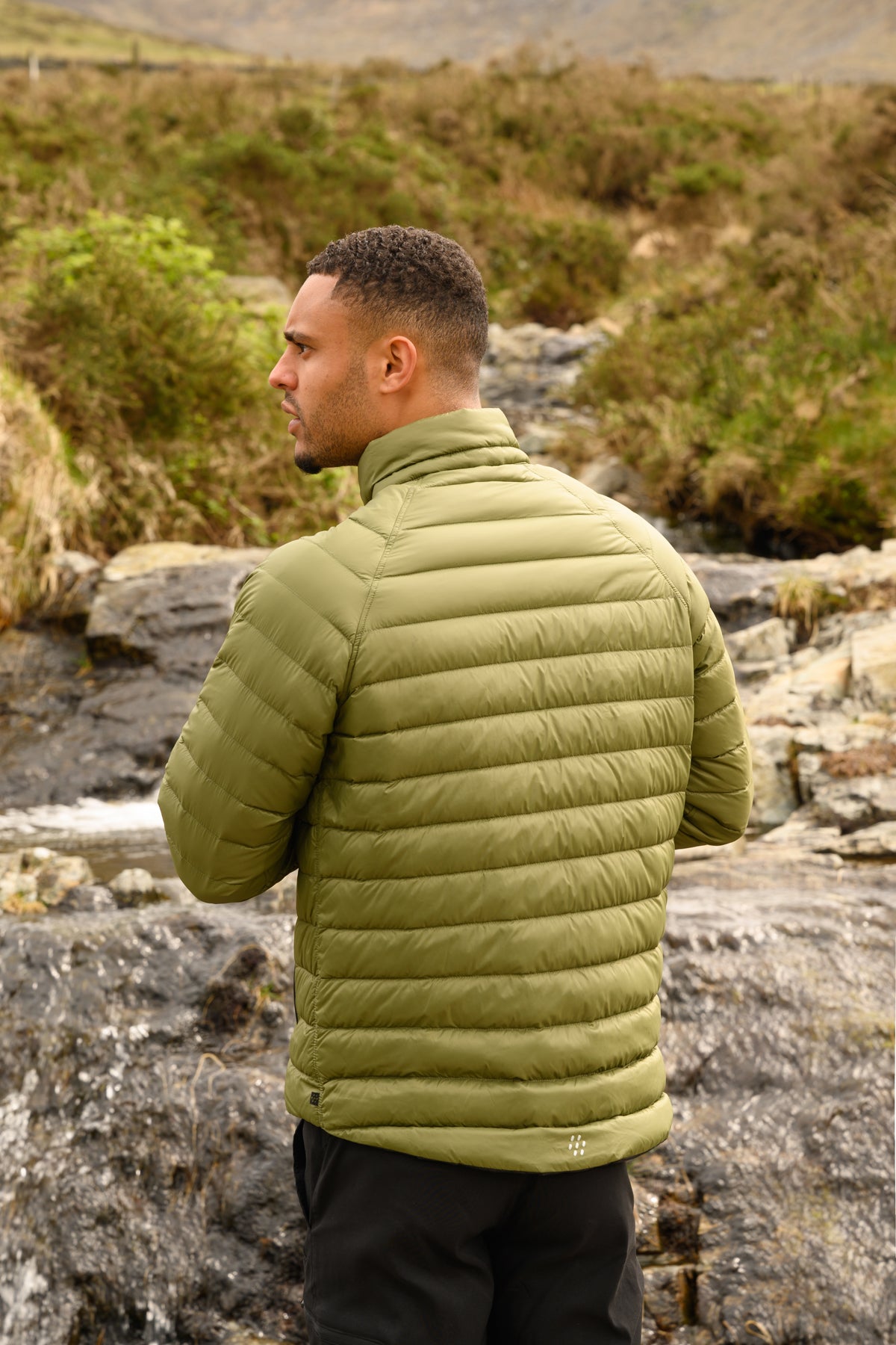 Polar - Packable Men's Down Jacket - Khaki Black