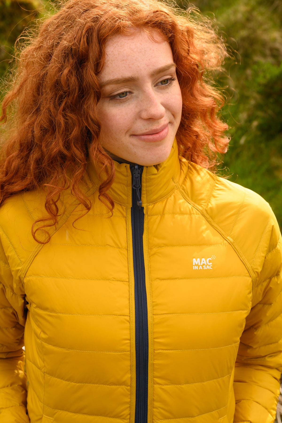 Polar - Packable Women's Down Jacket -  Navy Mustard