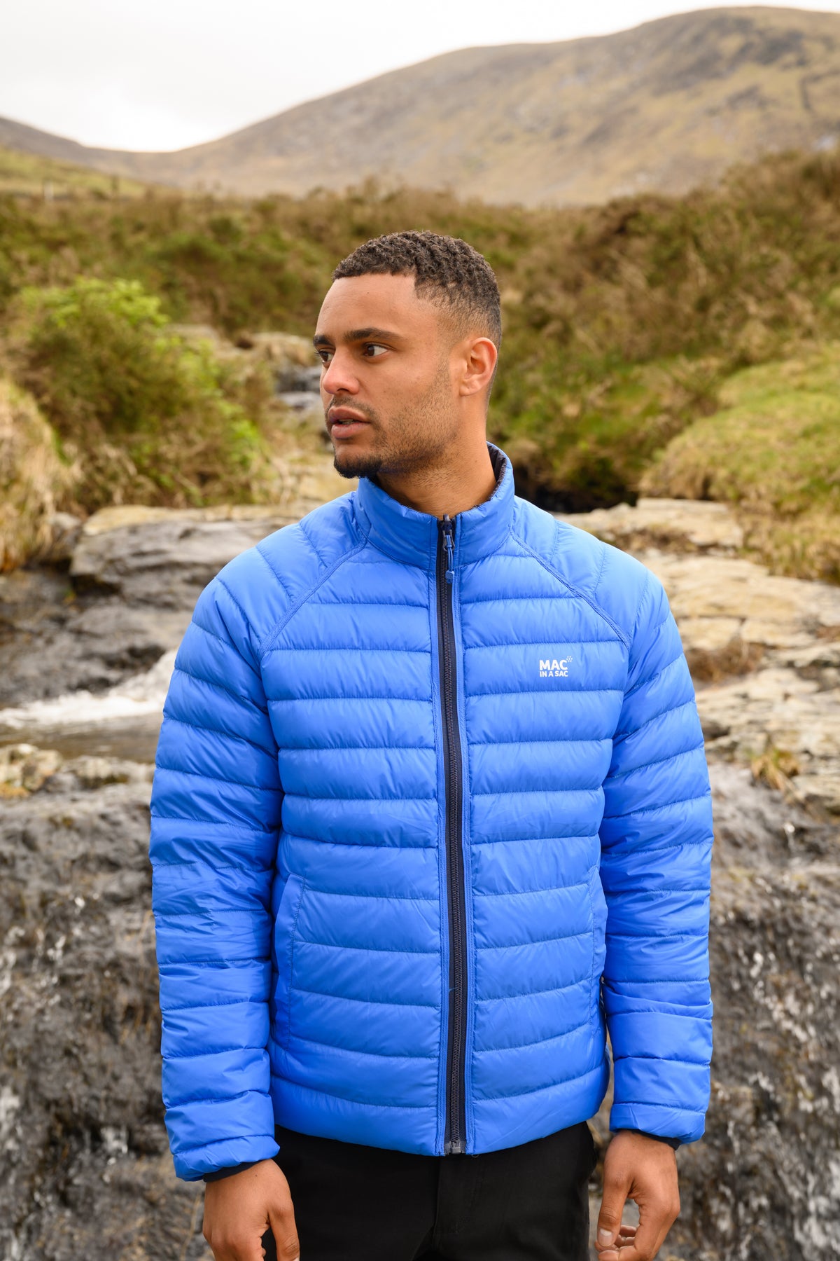 Polar - Packable Men's Down Jacket - Navy Saxe Blue