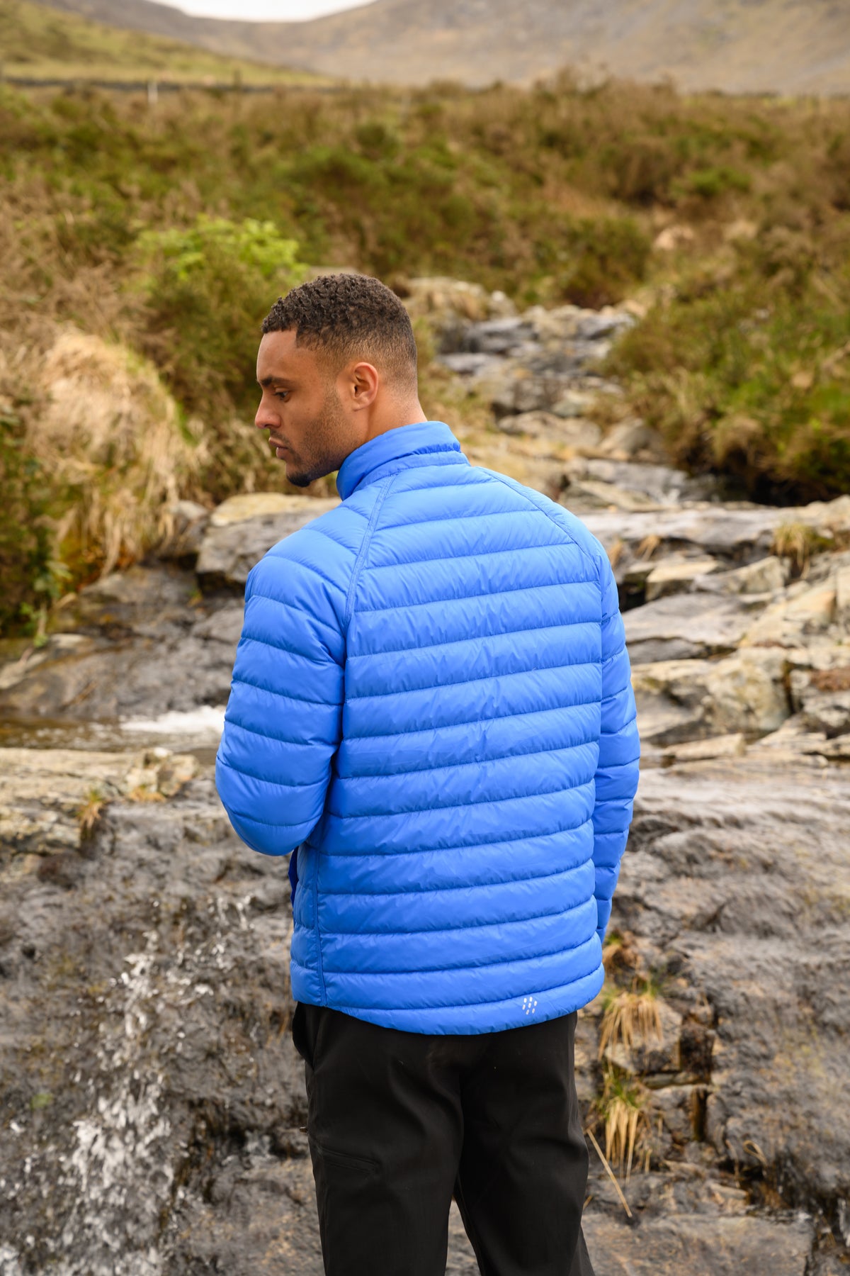 Polar - Packable Men's Down Jacket - Navy Saxe Blue