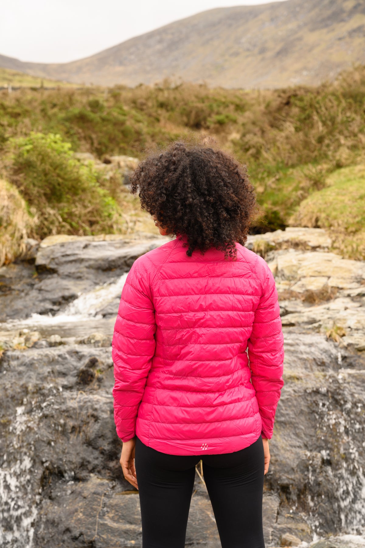 Polar - Packable Women's Down Jacket - Pink Navy