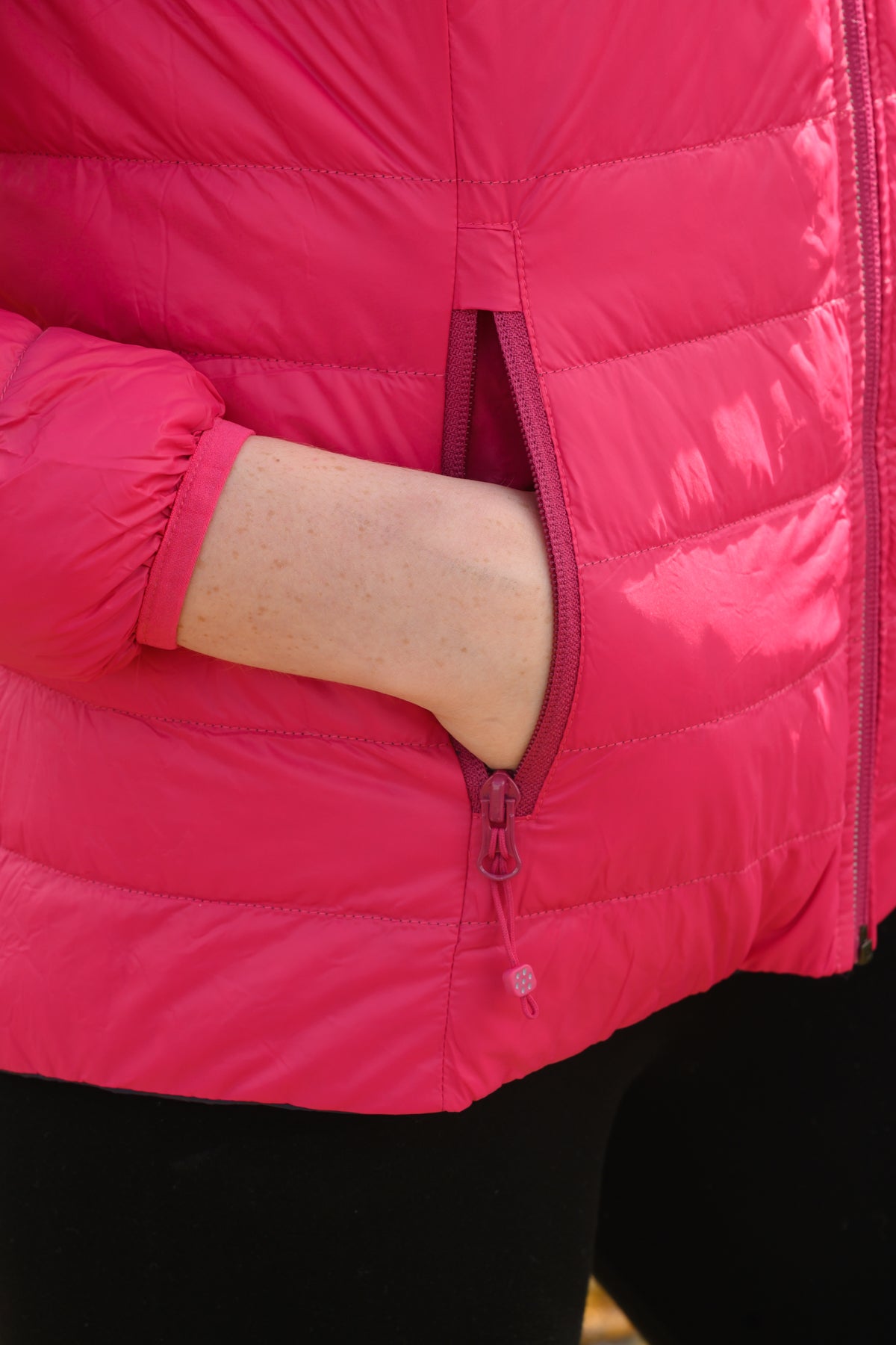 Polar - Packable Women's Down Jacket - Pink Navy