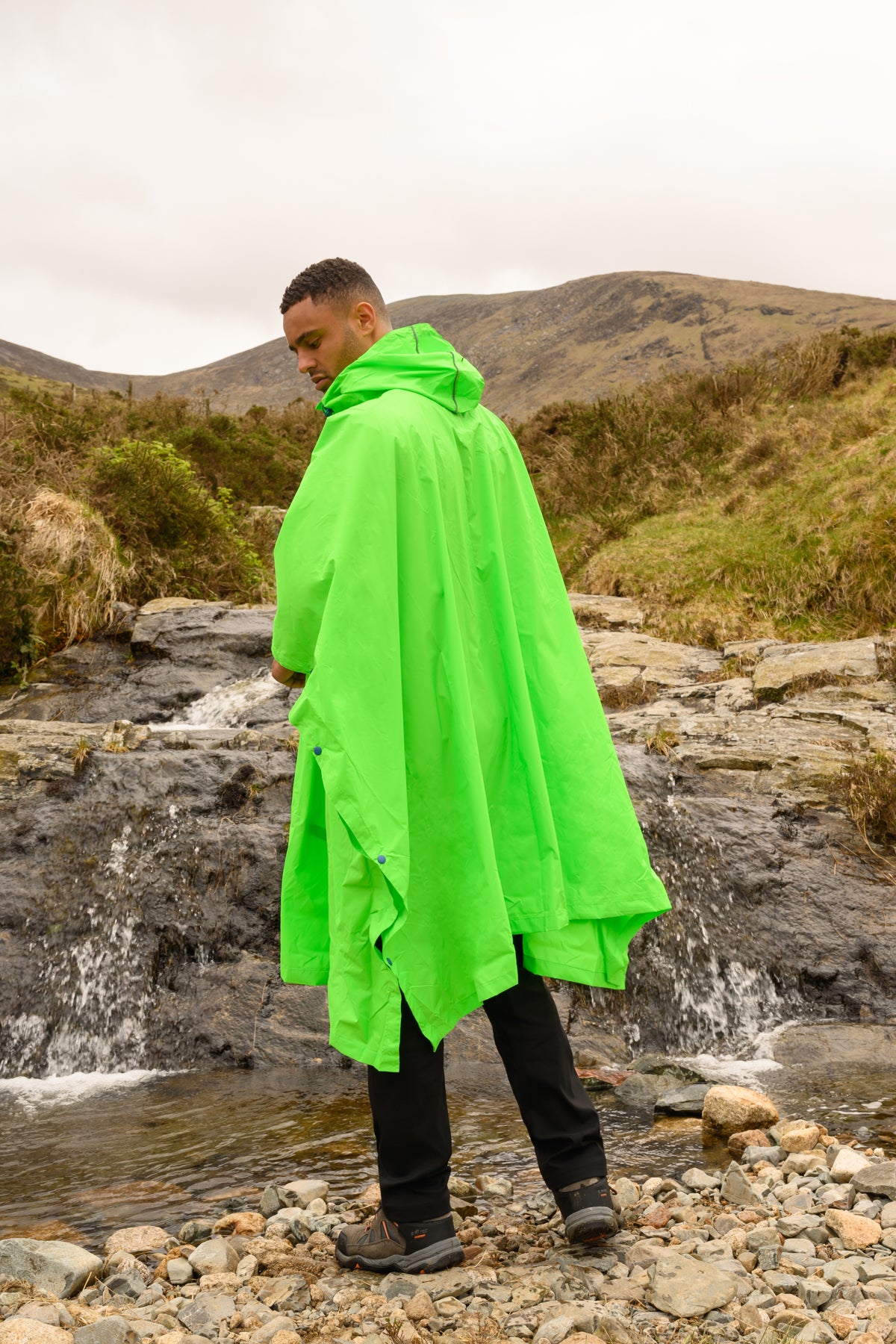 Poncho Packable Waterproof Cape - Neon Green