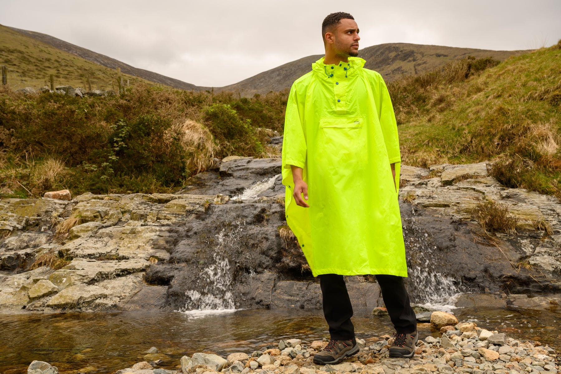 Poncho Packable Waterproof Cape - Neon Yellow