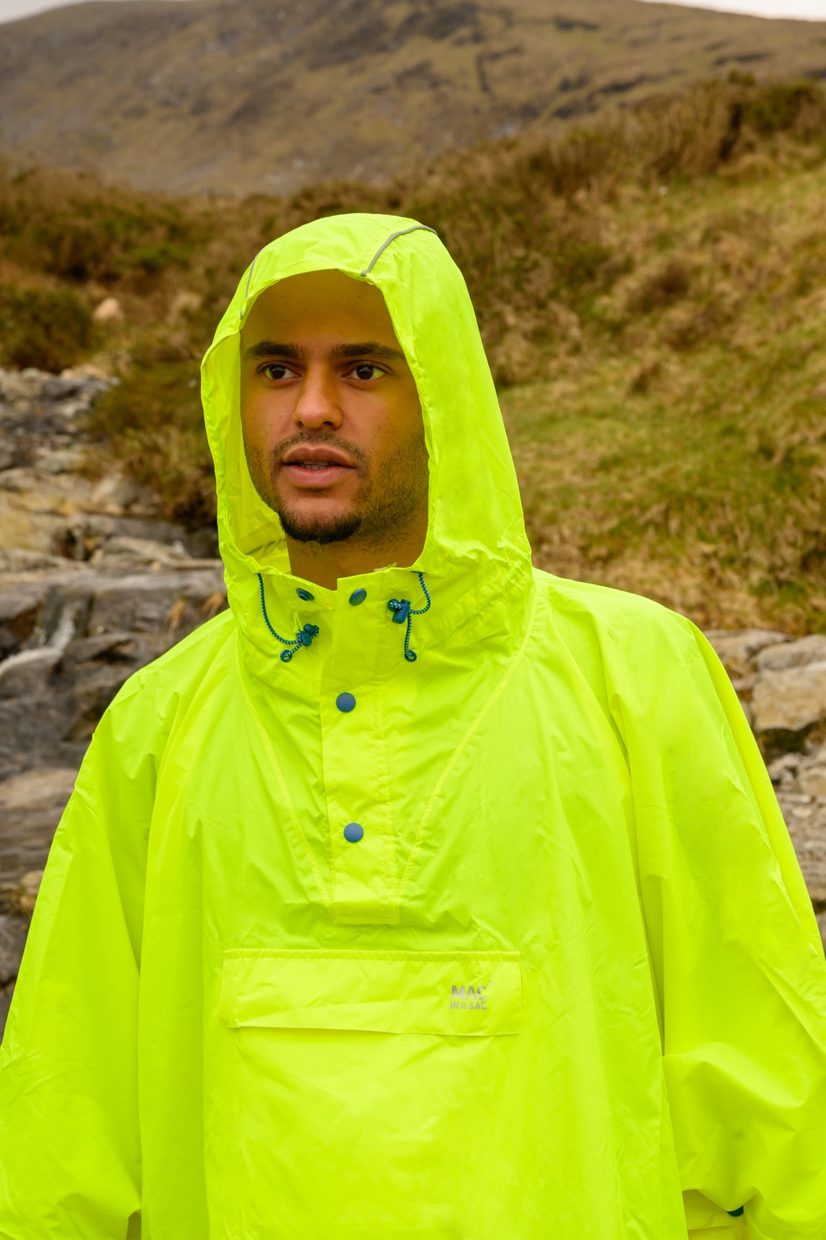 Neon clear raincoat deals