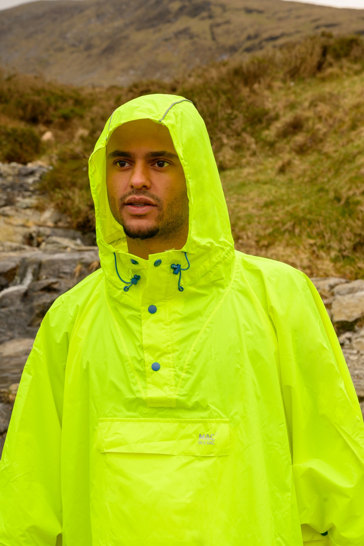 Poncho Packable Waterproof Cape - Neon Yellow